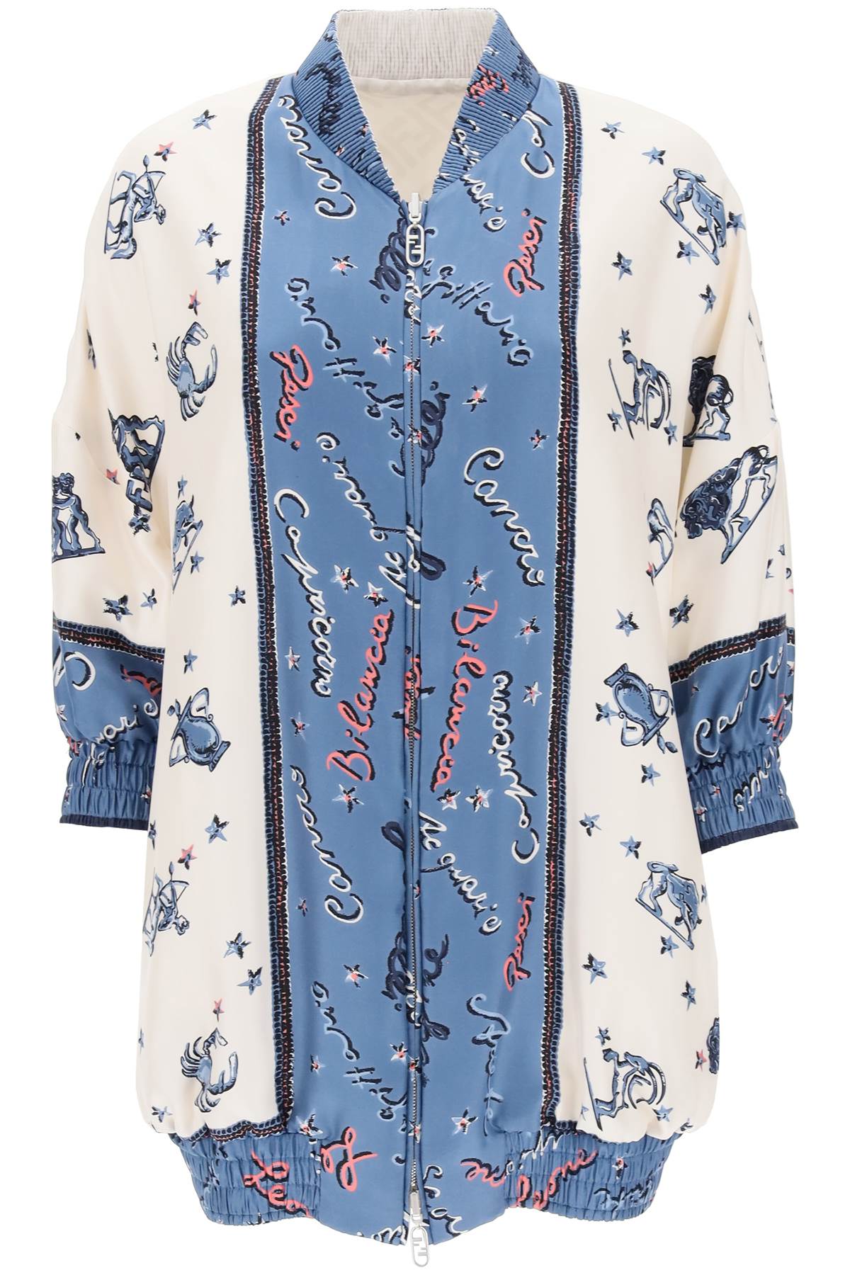 FENDI FENDI reversible blouson jacket in silk with 'astrology' motif