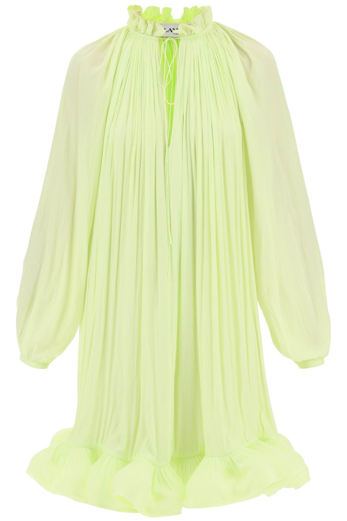 Lanvin LANVIN short ruffled dress in charmeuse