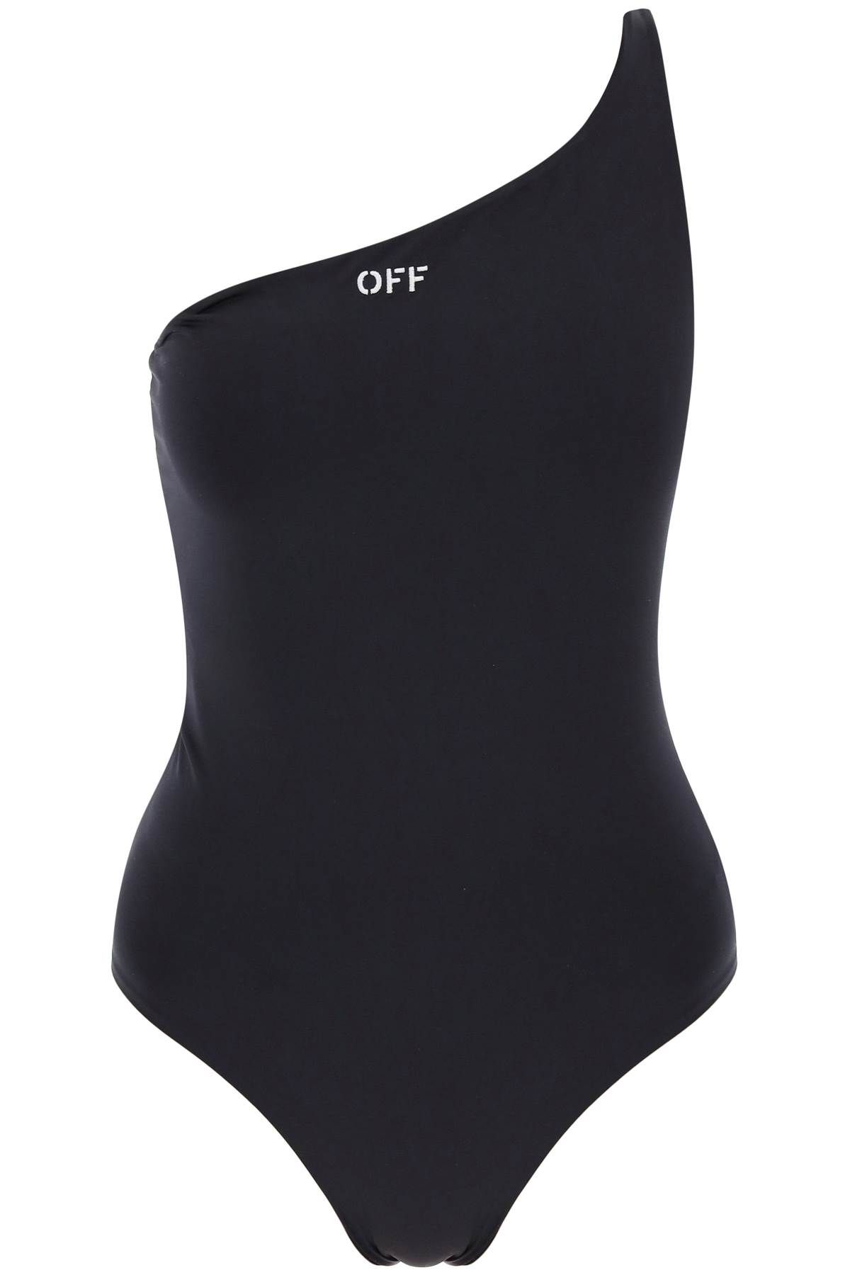 OFF-WHITE OFF-WHITE one-shoulder swimsuit with embroidered