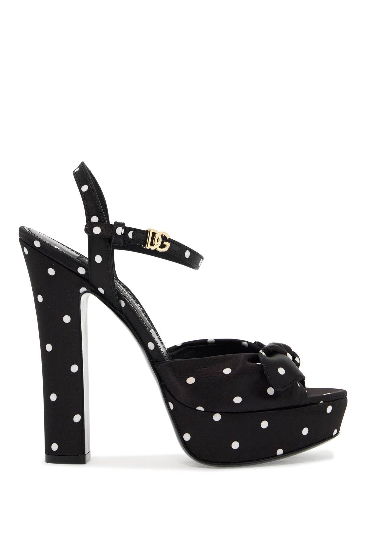 Dolce & Gabbana DOLCE & GABBANA "keira polka dot satin platform sandals