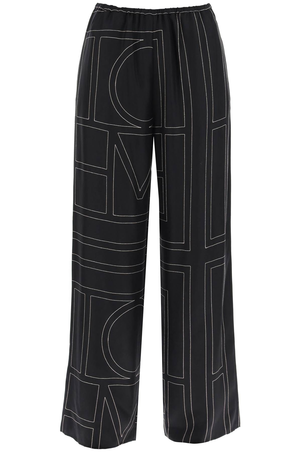 Toteme TOTEME monogram silk pajama pants