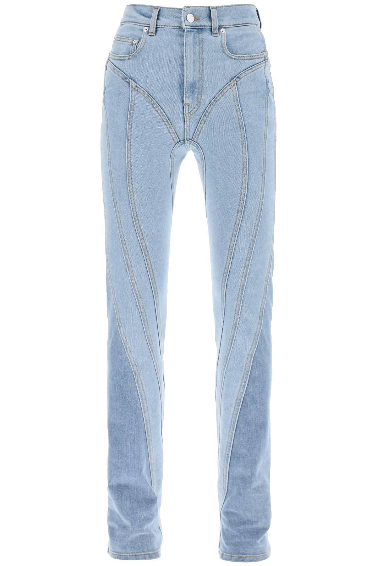 Mugler MUGLER spiral two-tone skinny jeans