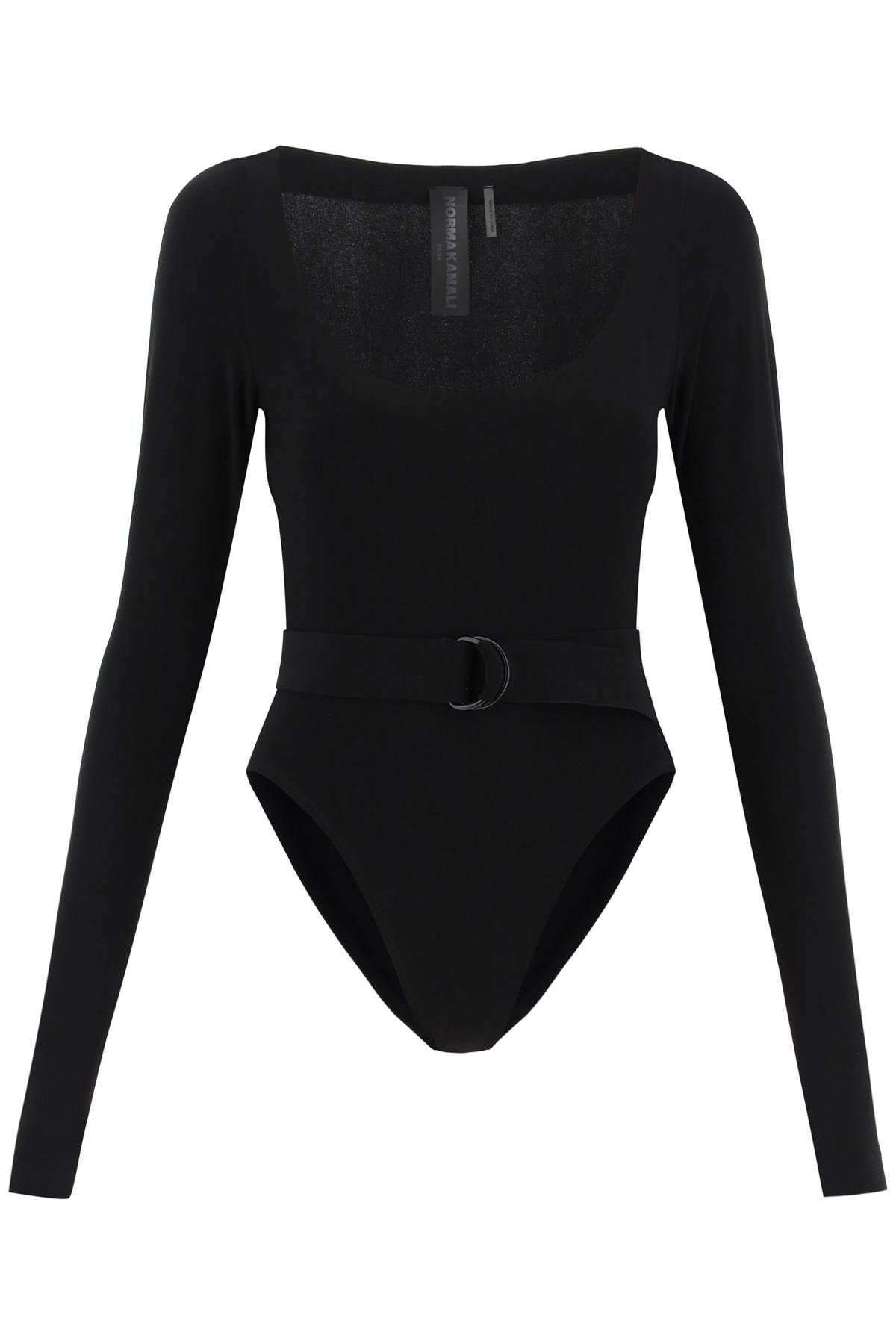 Norma Kamali NORMA KAMALI belted long-sleeved bodysuit