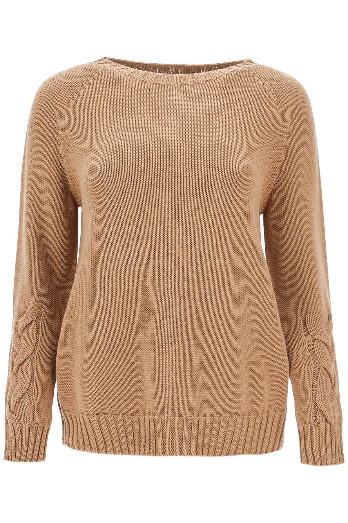  'S MAX MARA cotton cable knit sweater in 10 words