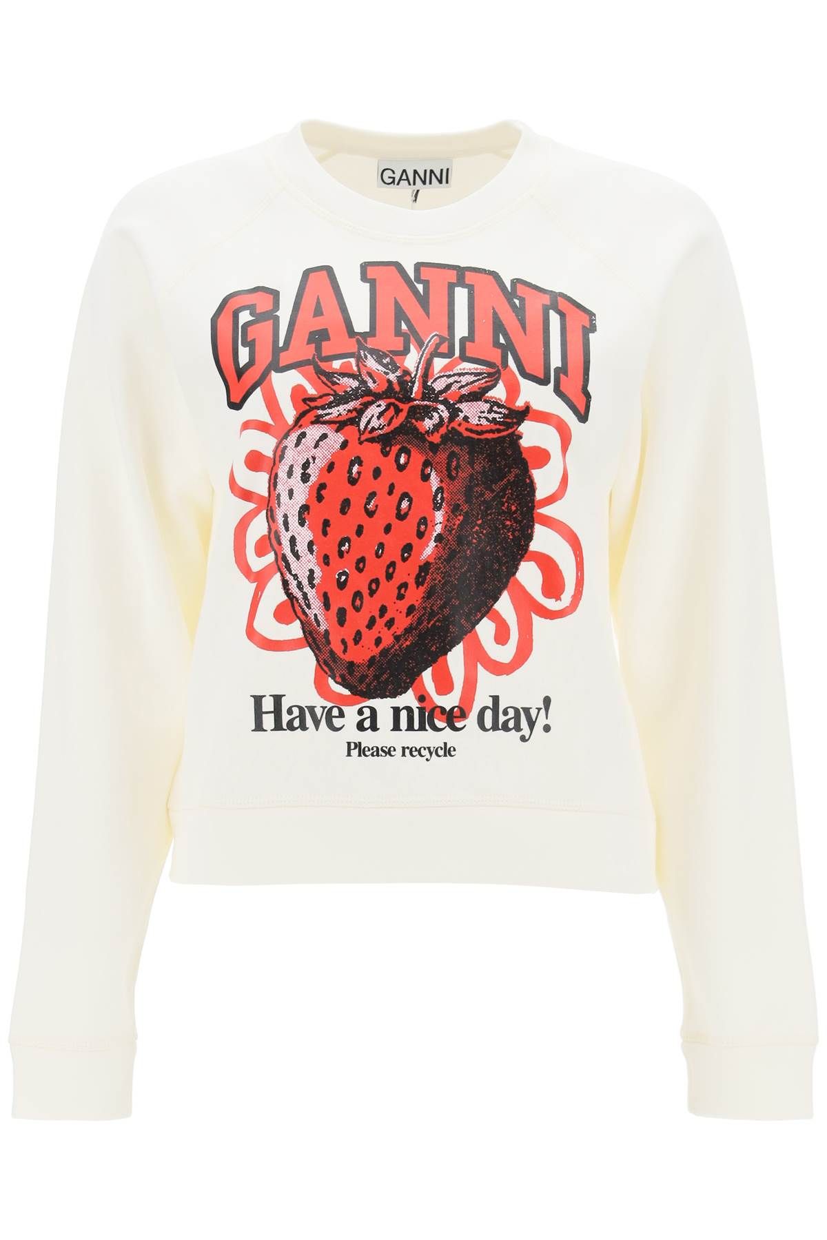 Ganni GANNI crew-neck sweatshirt with graphic print