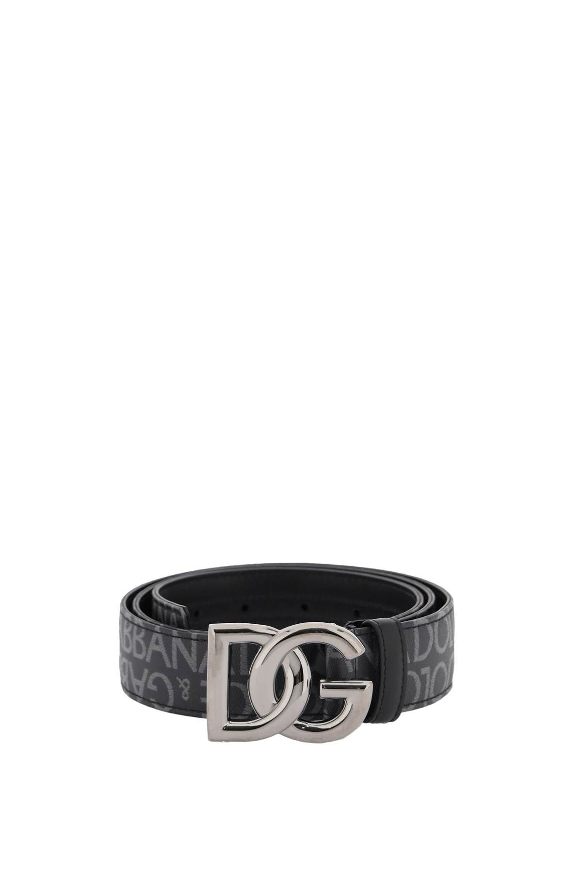 Dolce & Gabbana DOLCE & GABBANA coated jacquard logo belt with dg buckle