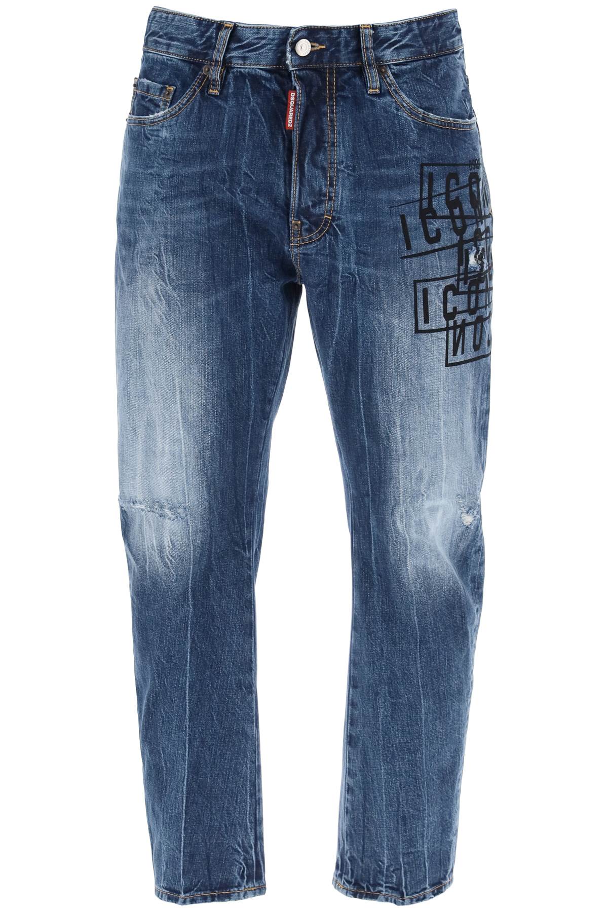 Dsquared2 DSQUARED2 "dark wash icon stamps bro jeans in