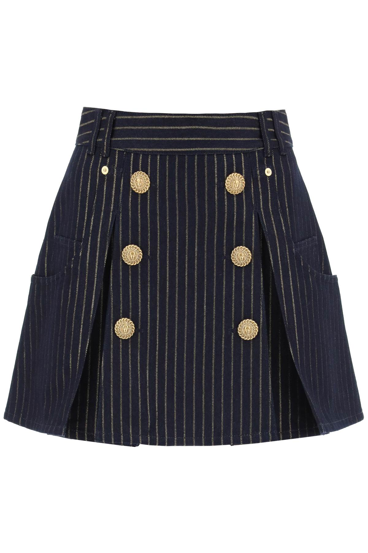 Balmain BALMAIN pinstriped-denim mini skirt