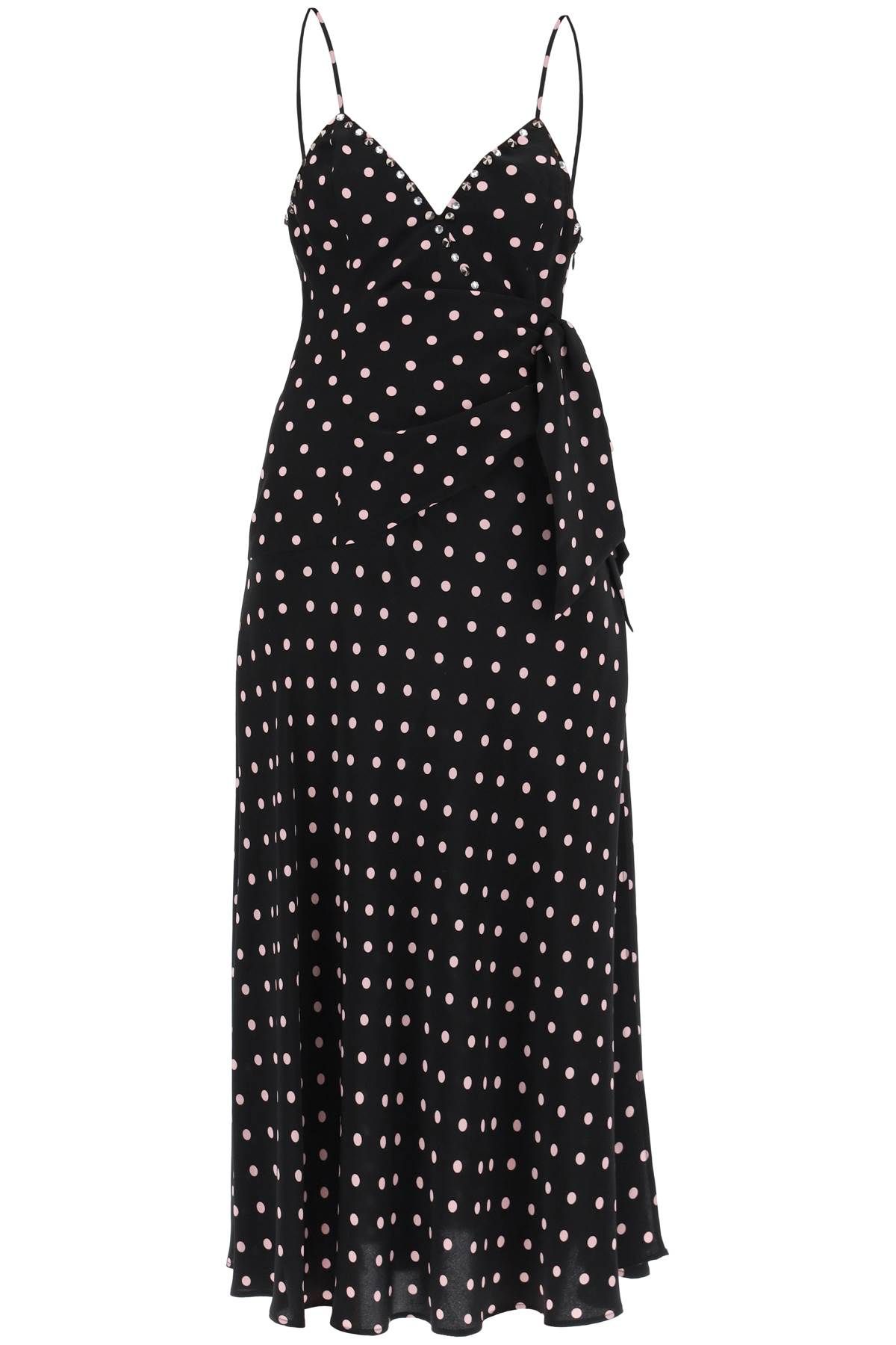 Alessandra Rich ALESSANDRA RICH polka dot slip dress with studs and rhinestones