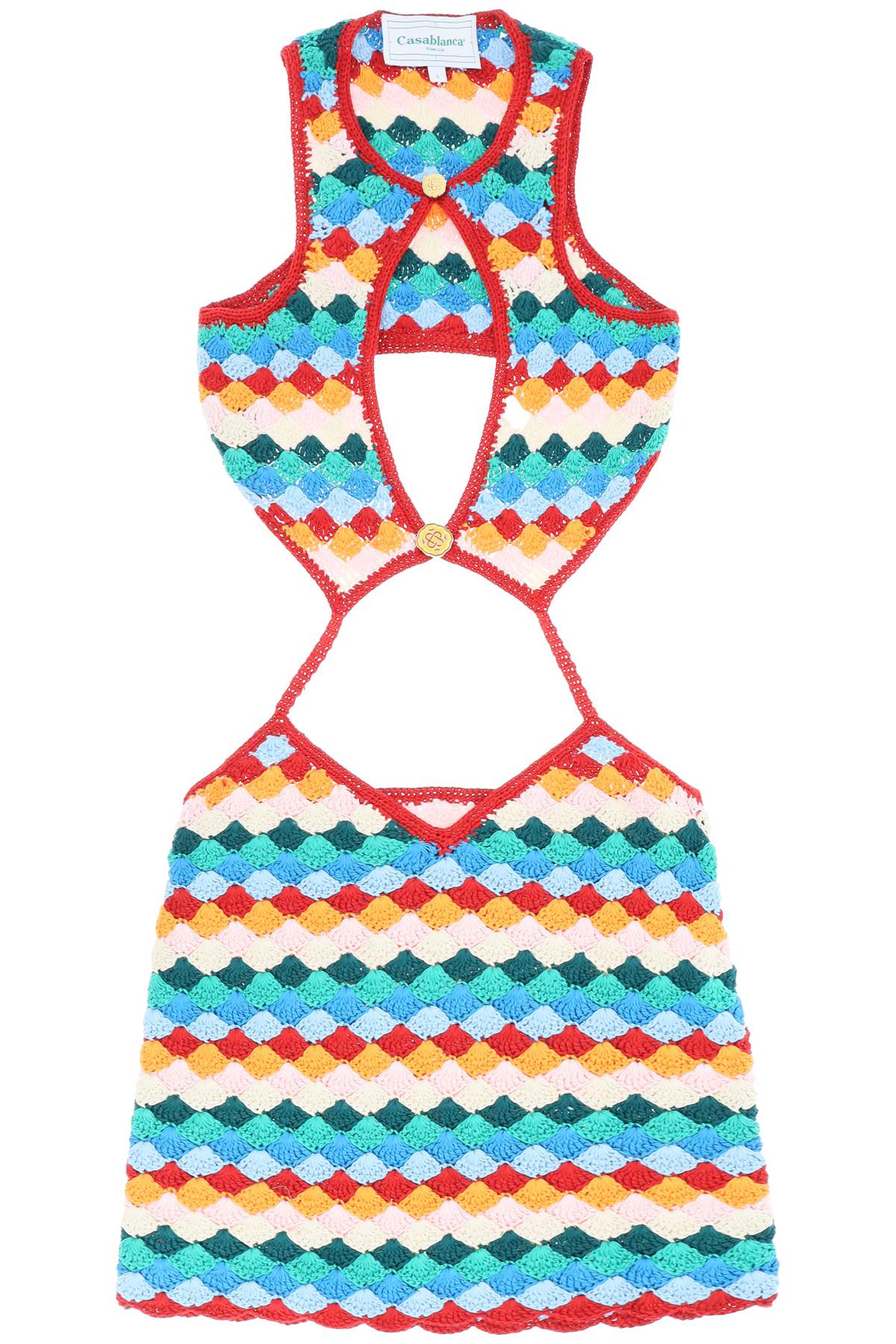 Casablanca CASABLANCA 'rainbow shell' mini crochet dress