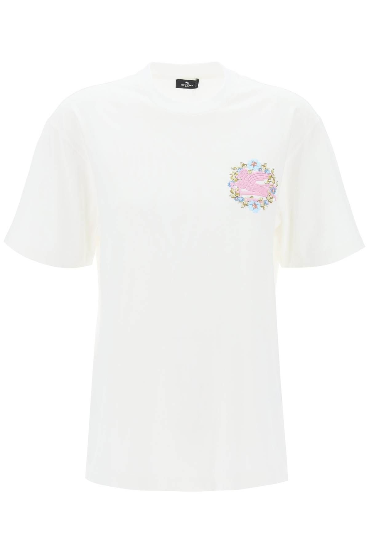 Etro ETRO floral pegasus embroidered t-shirt