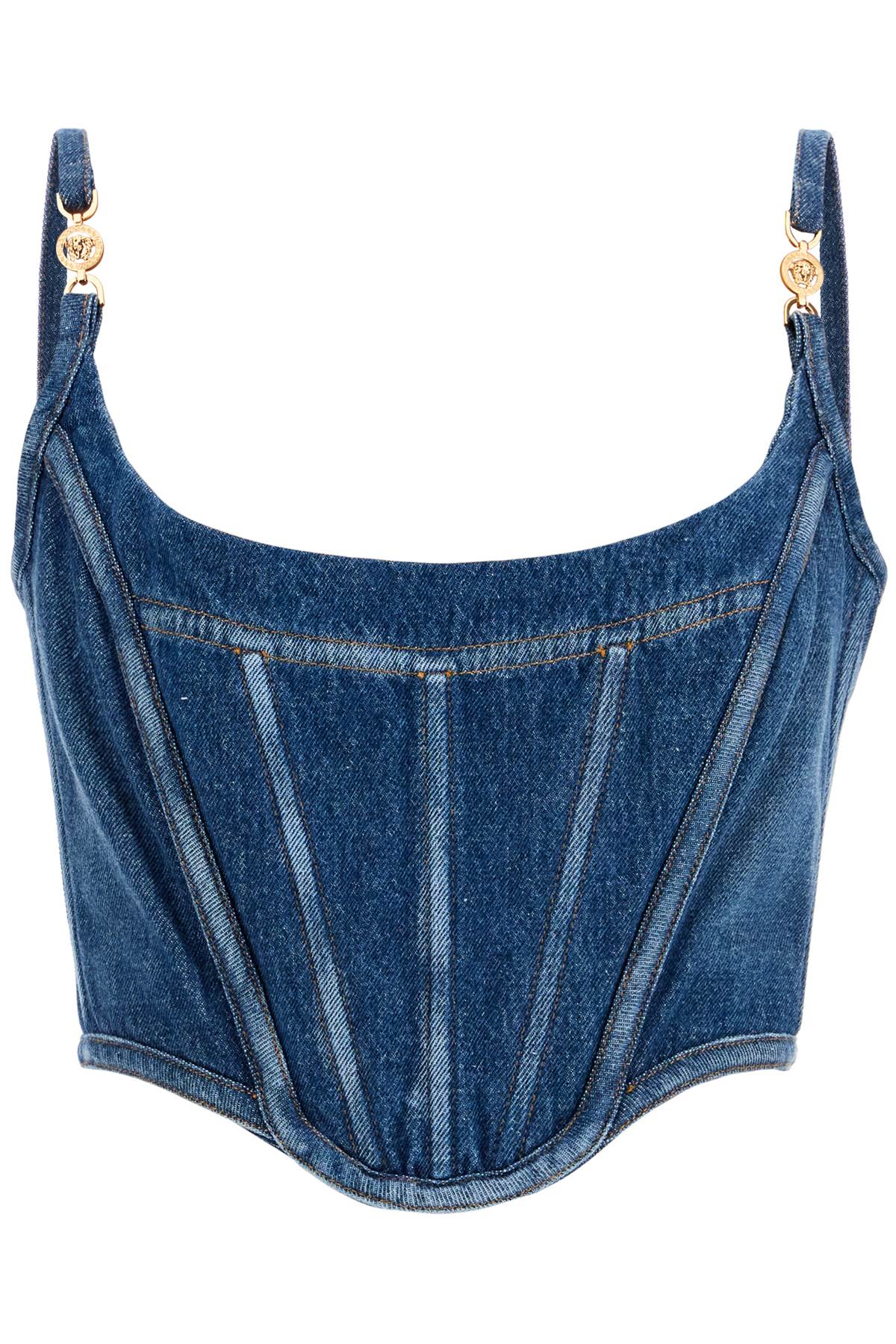 Versace VERSACE denim top corset with