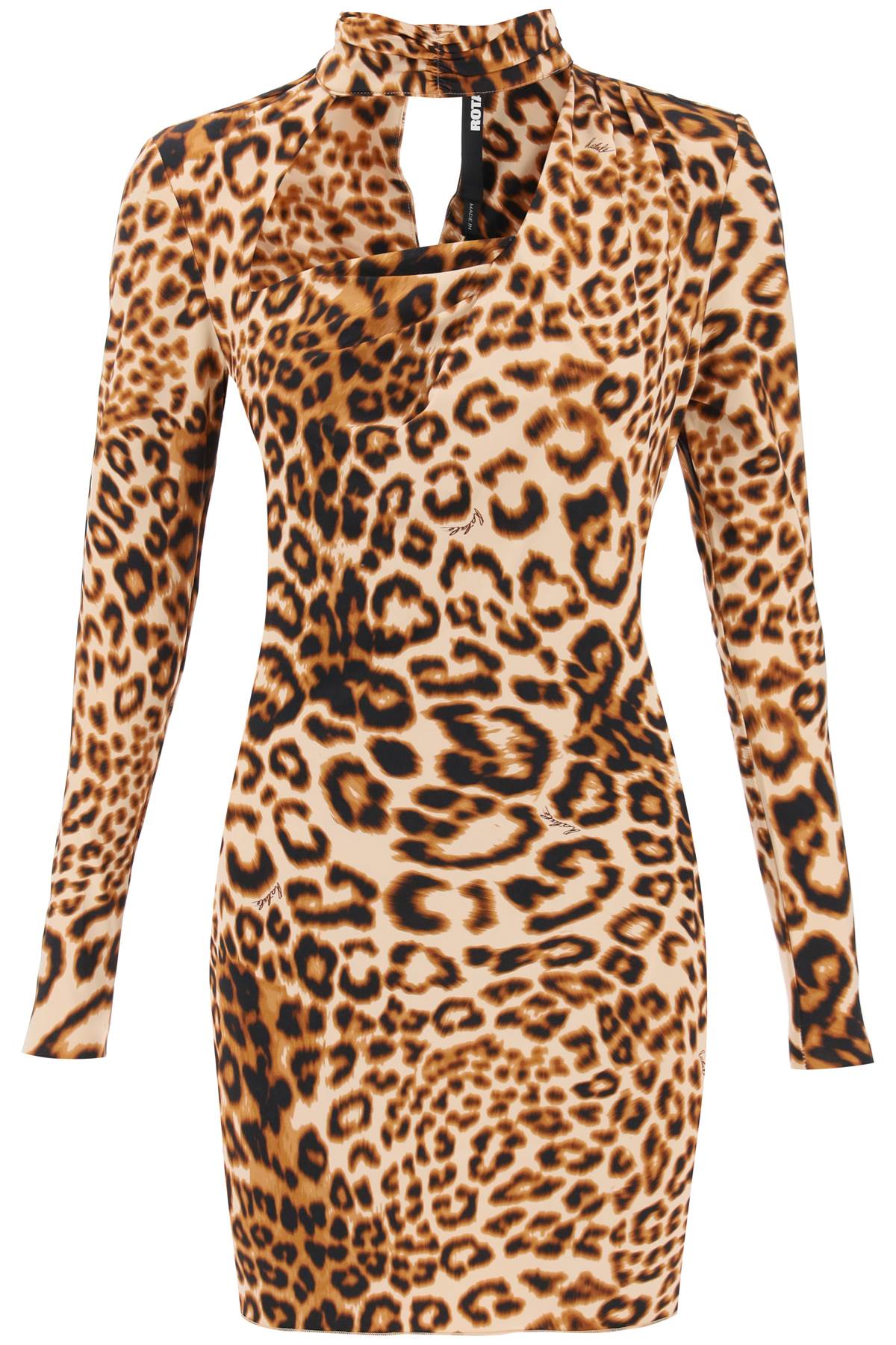 Rotate ROTATE leopard printed jersey mini dress