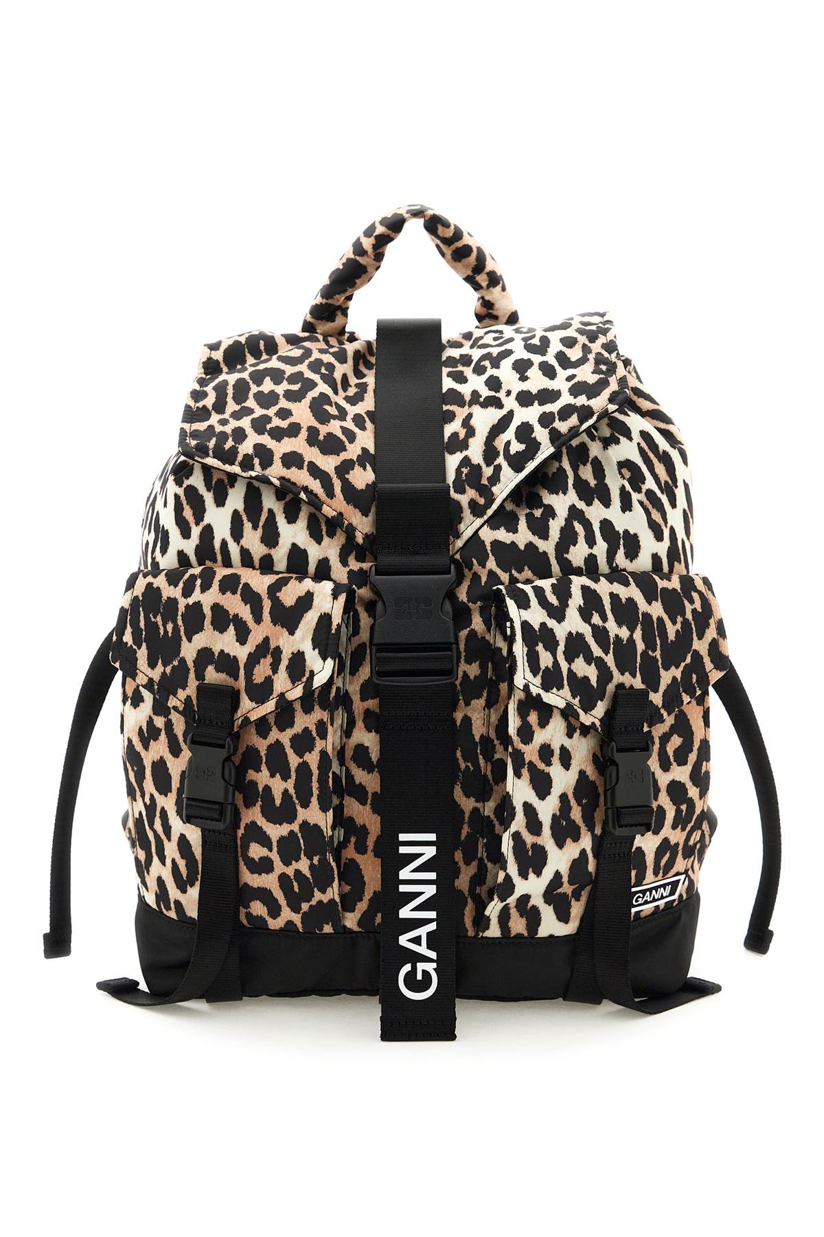 Ganni GANNI animal print nylon backpack