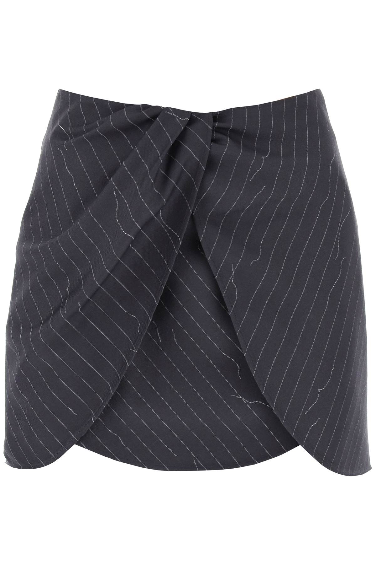 OFF-WHITE OFF-WHITE twist mini skirt with pinstriped motif