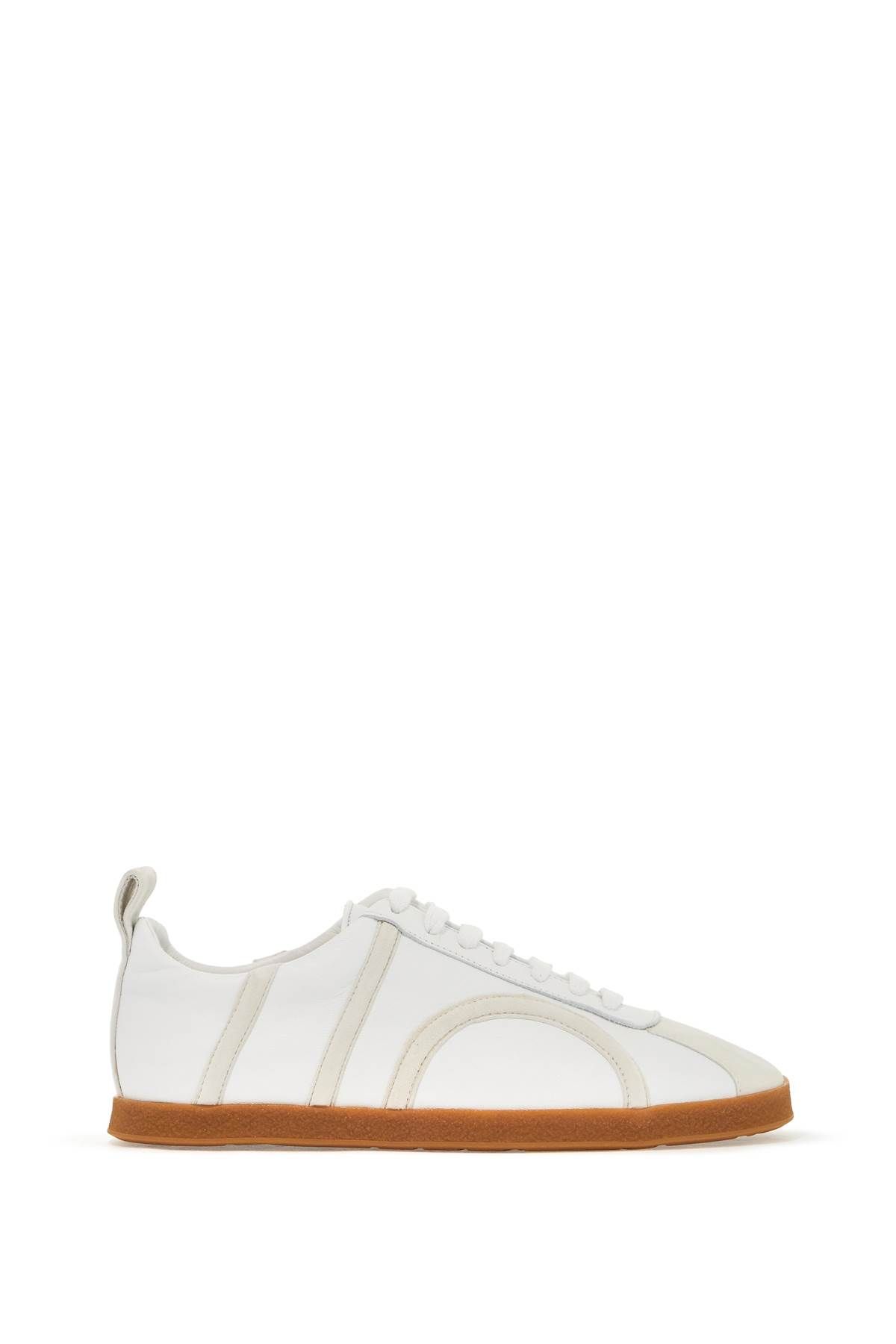 Toteme TOTEME leather sneakers with suede monogram