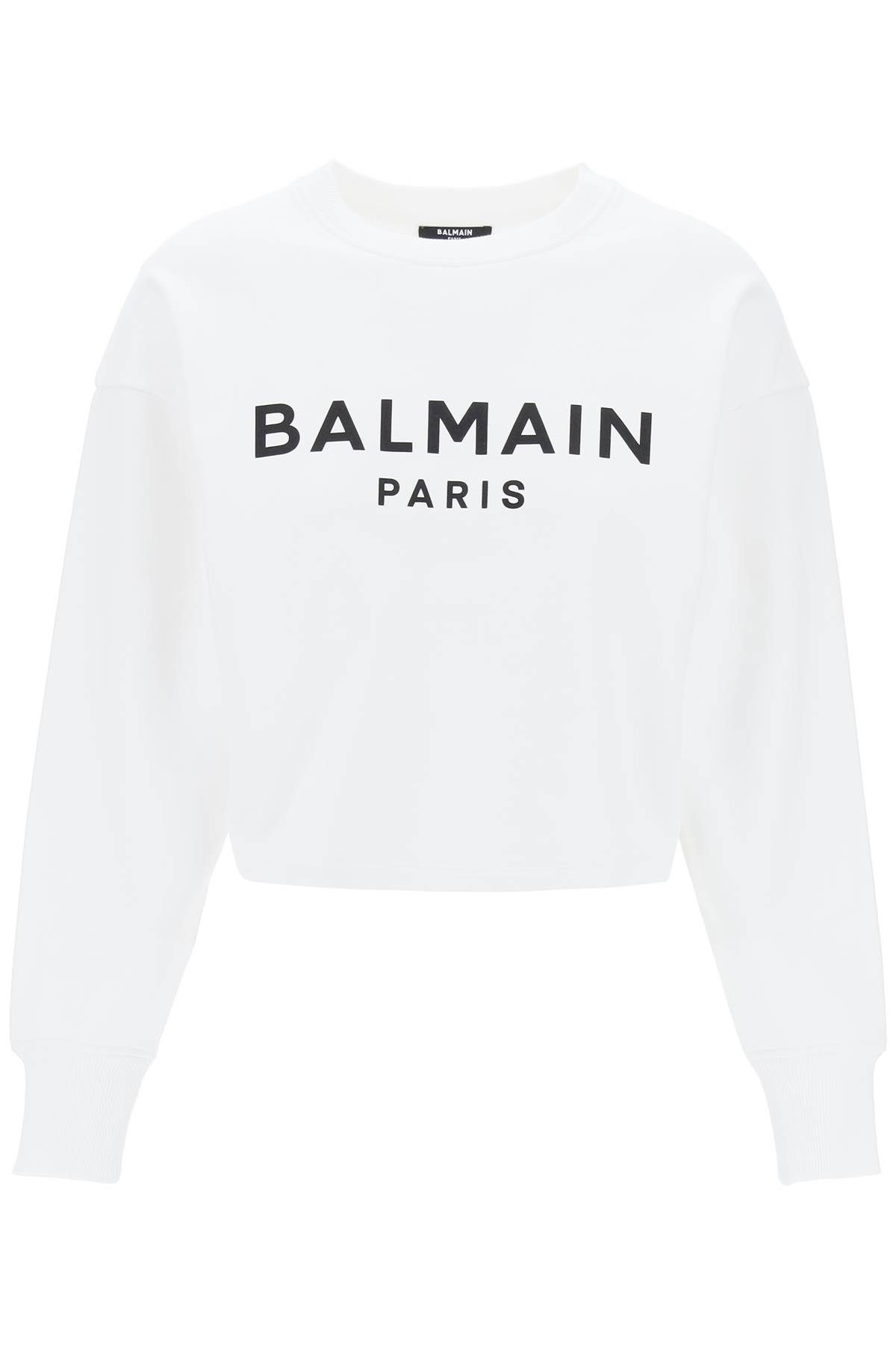 Balmain BALMAIN cropped sweatshirt with flocked logo