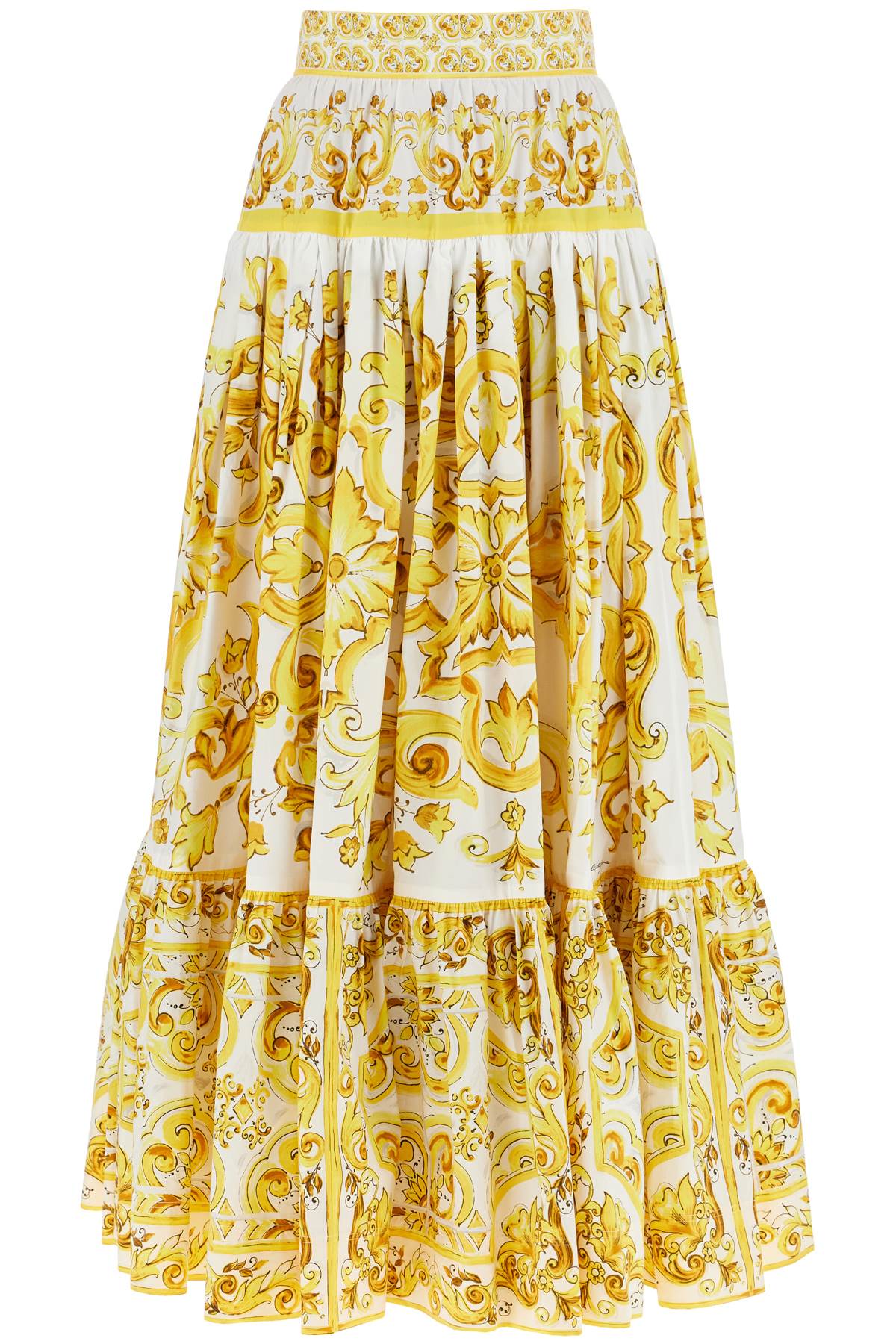 Dolce & Gabbana DOLCE & GABBANA long ruffled skirt in maiolica print