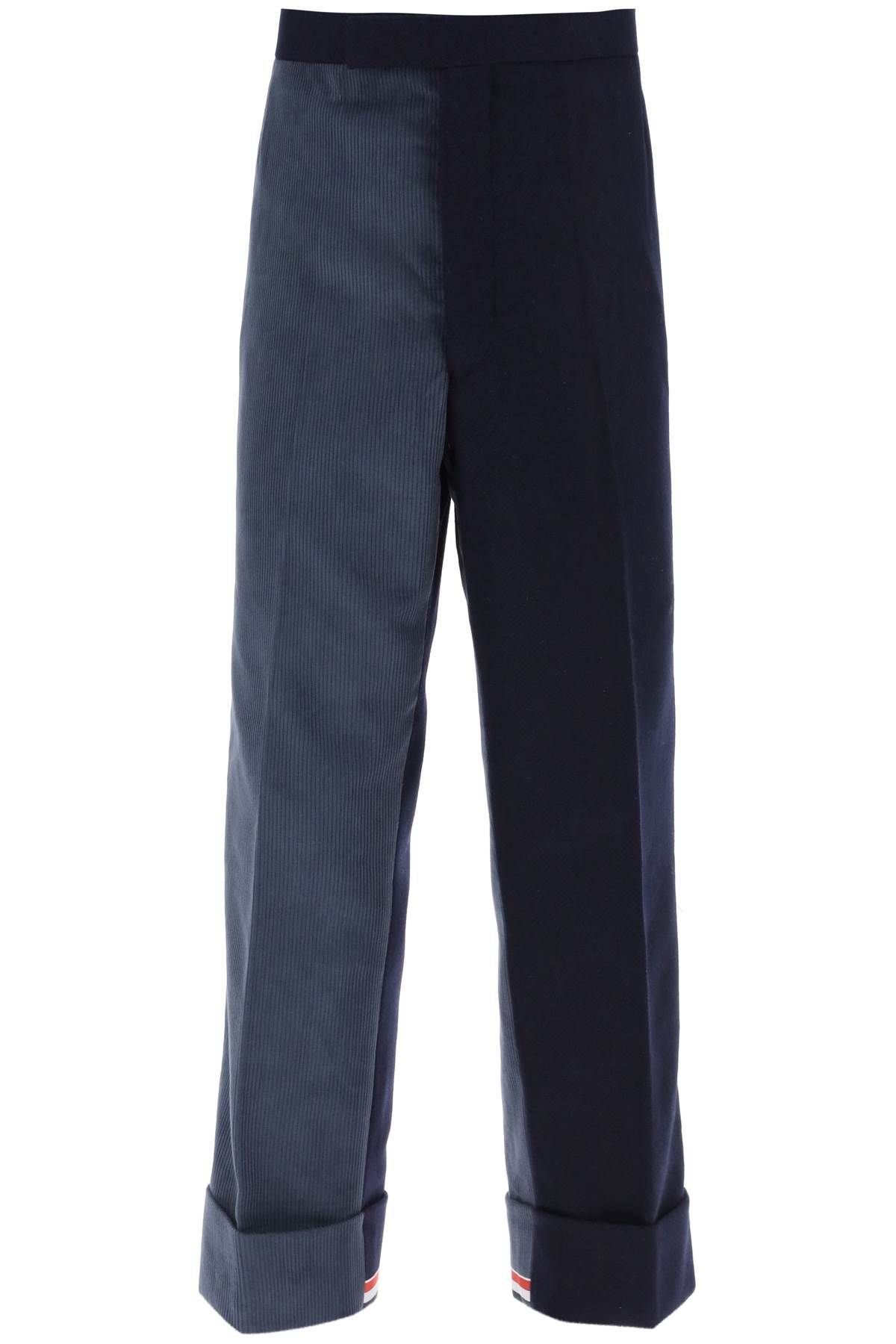 Thom Browne THOM BROWNE cuffed trousers in funmix shetland