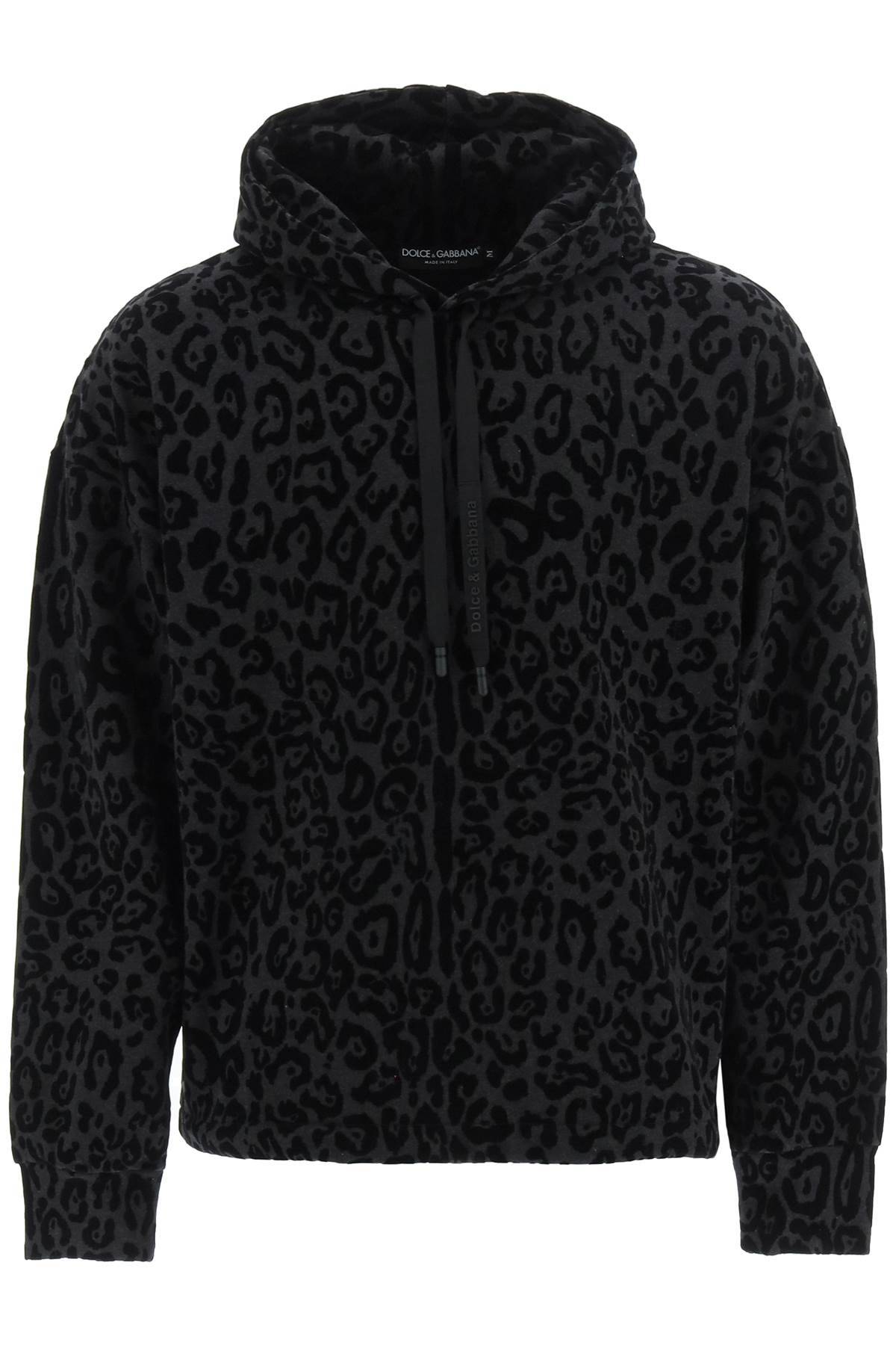 Dolce & Gabbana DOLCE & GABBANA flocked leopard hoodie
