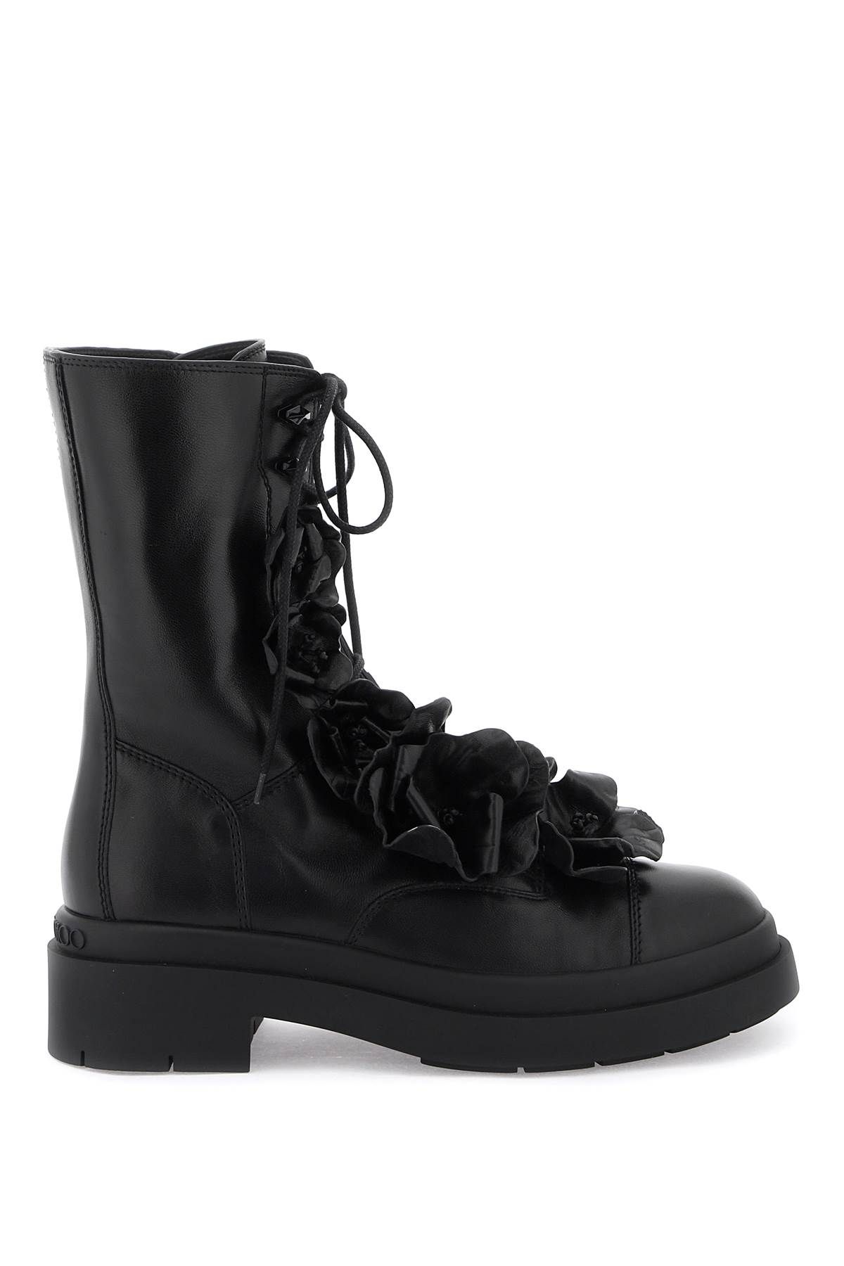 Jimmy Choo JIMMY CHOO nari flowers flat combat boots