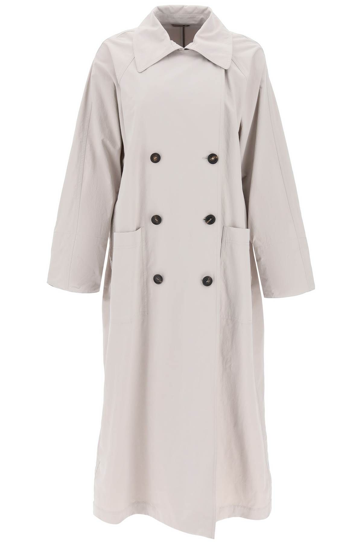 Brunello Cucinelli BRUNELLO CUCINELLI double-breasted trench coat with shiny cuff details