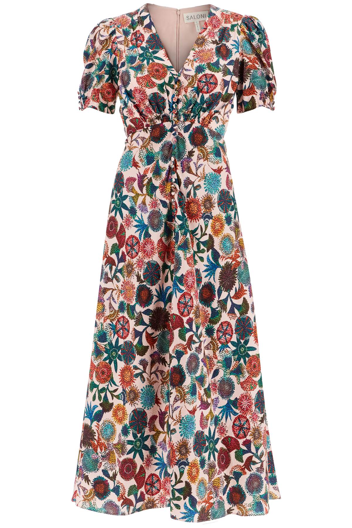 SALONI SALONI 'lea' long dress in printed silk