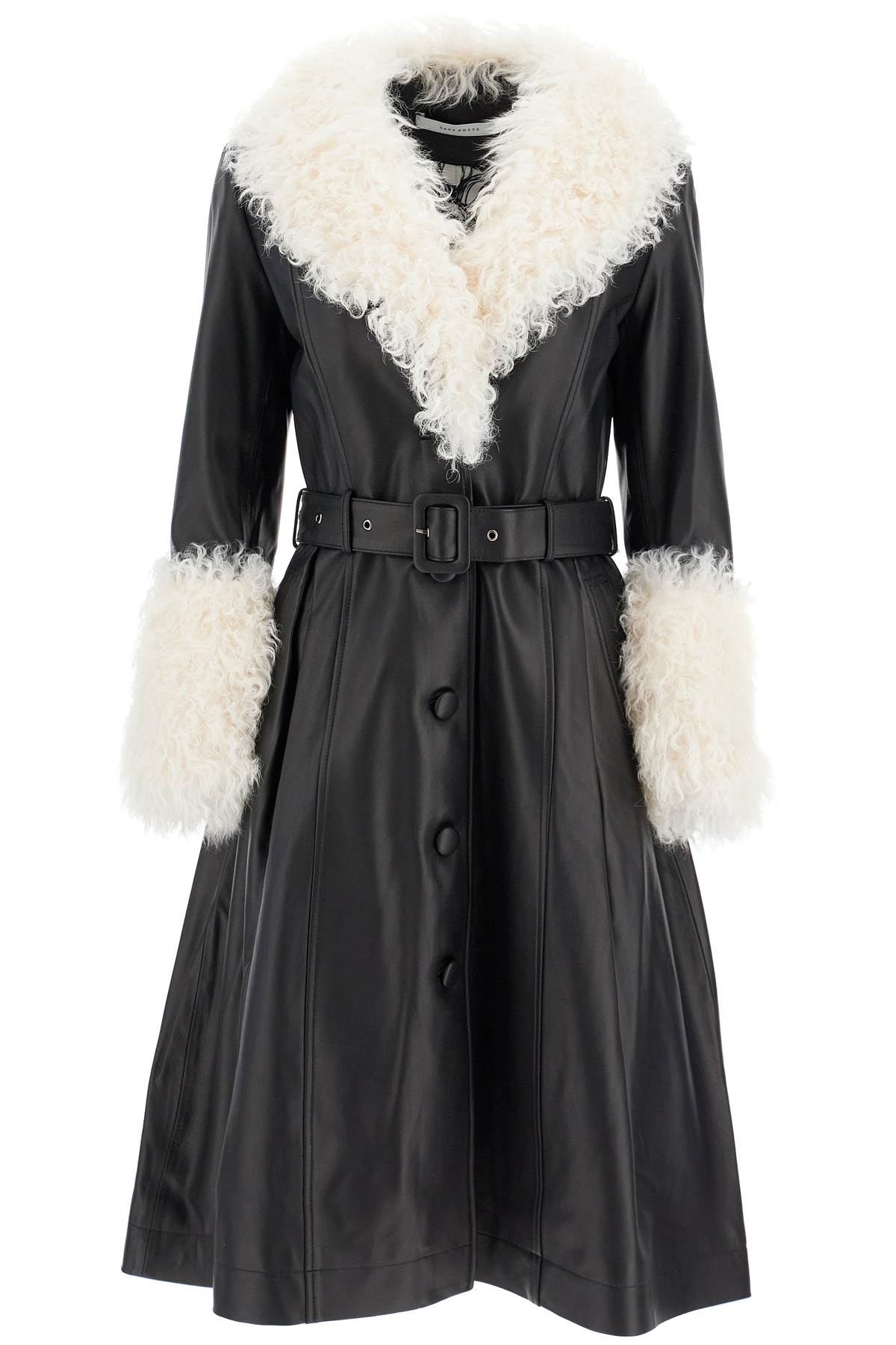 SAKS POTTS SAKS POTTS foxy leather and shearling long coat