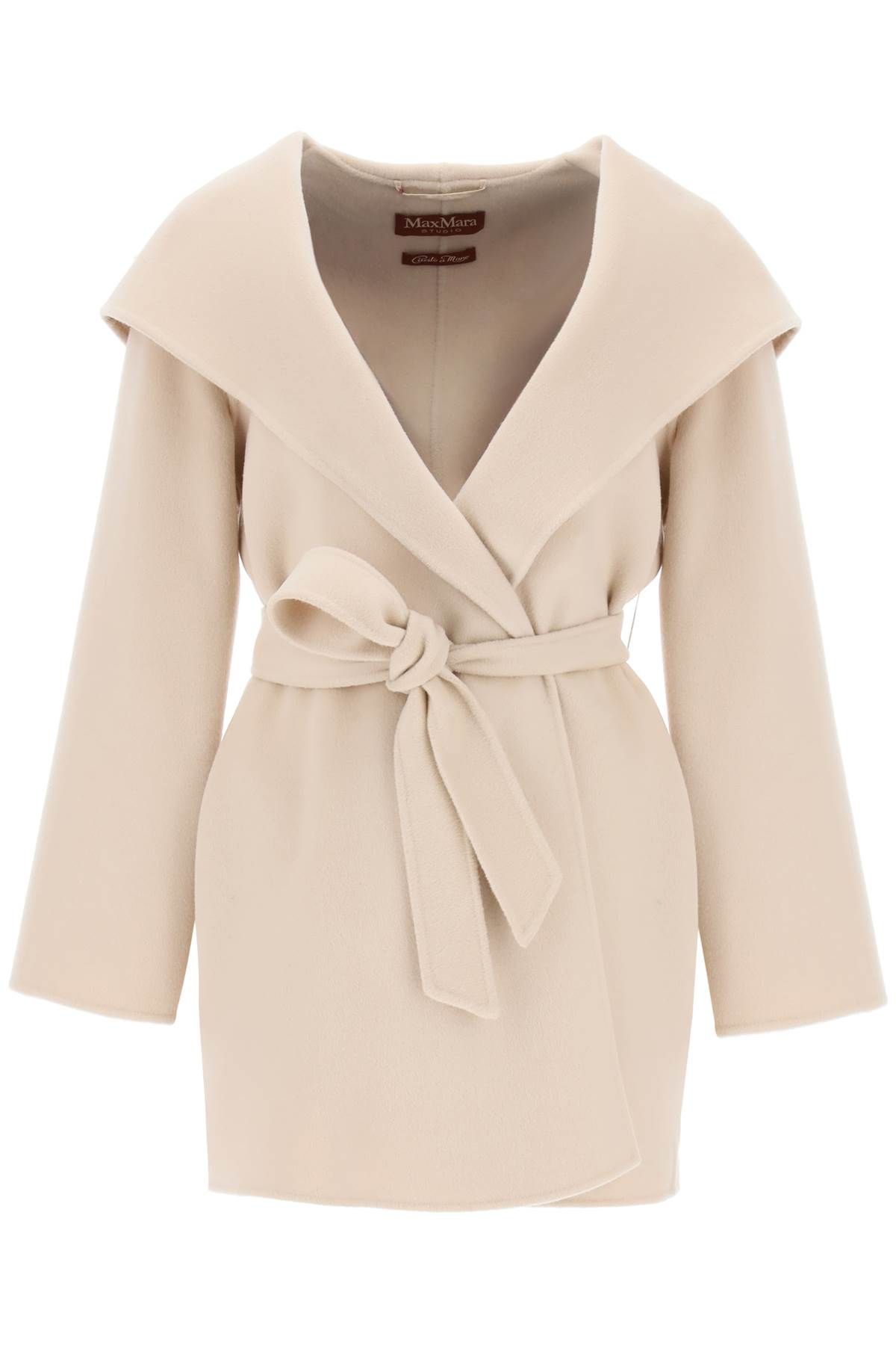 MAX MARA STUDIO MAX MARA STUDIO vidim cashmere and wool coat with built-in hood