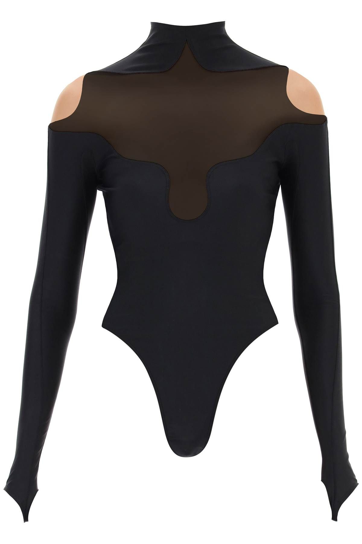 Mugler MUGLER long sleeve illusion bodysuit