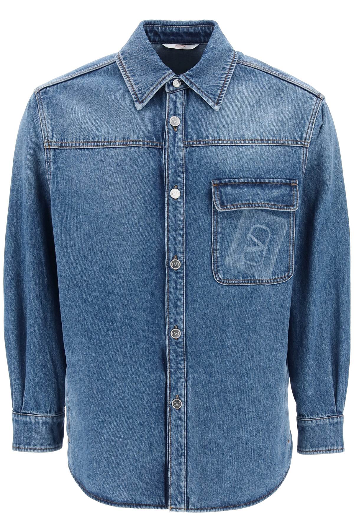 VALENTINO GARAVANI VALENTINO GARAVANI denim overshirt with stamped vlogo signature