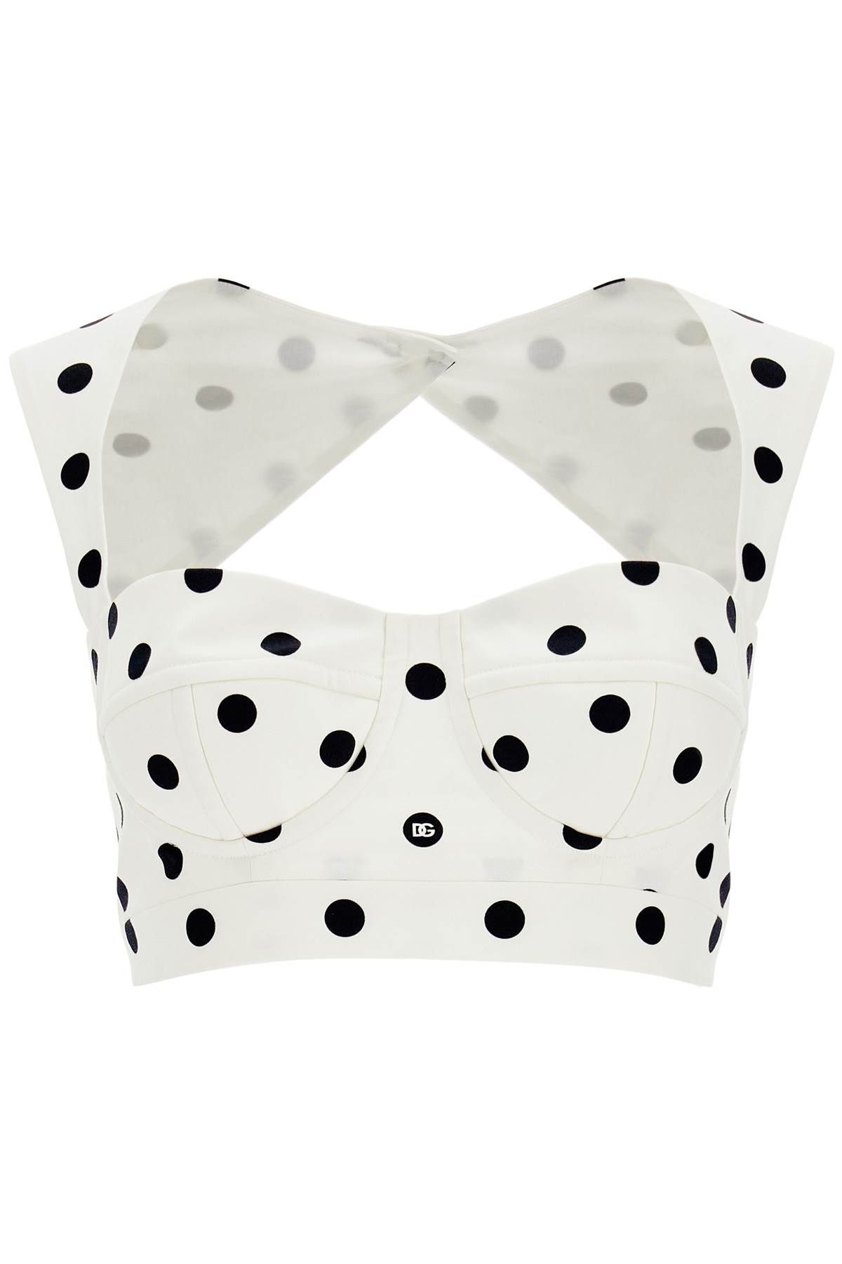 Dolce & Gabbana DOLCE & GABBANA polka dot cotton bustier top with