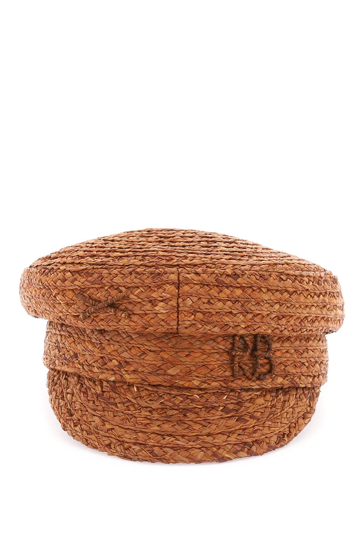 Ruslan Baginskiy RUSLAN BAGINSKIY raffia baker boy hat with embroidery