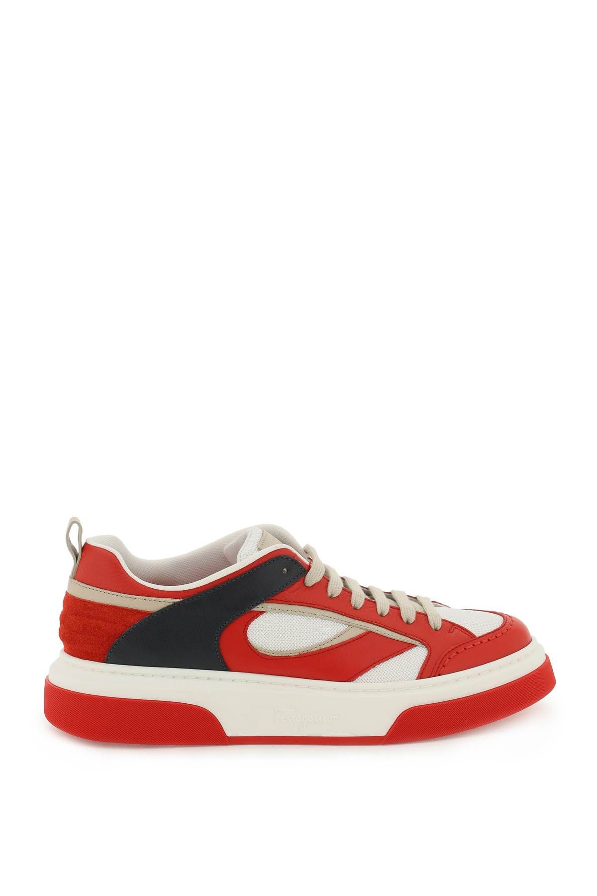 Ferragamo FERRAGAMO leather & fabric sneakers