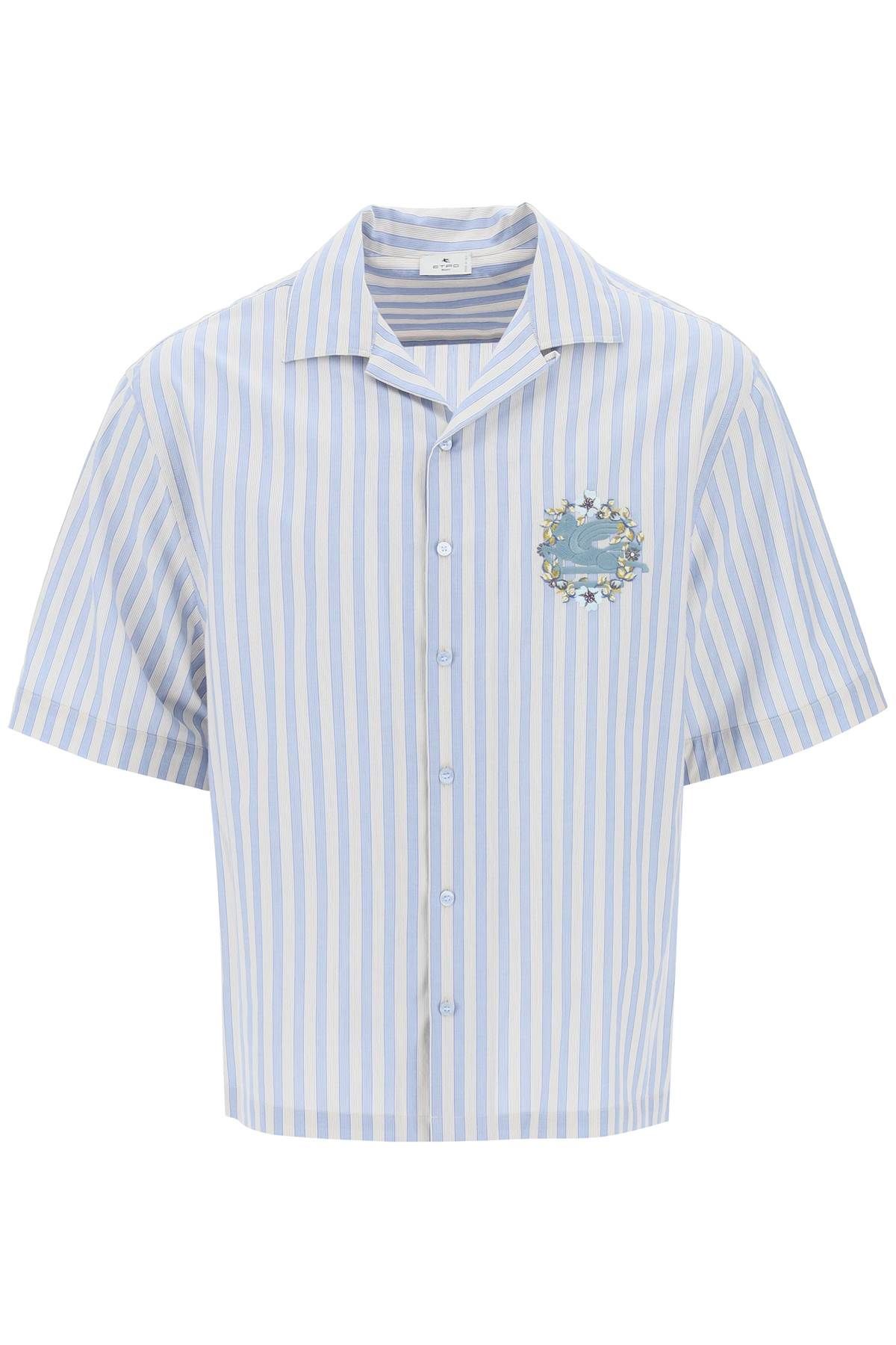 Etro ETRO pegasus striped bowling shirt