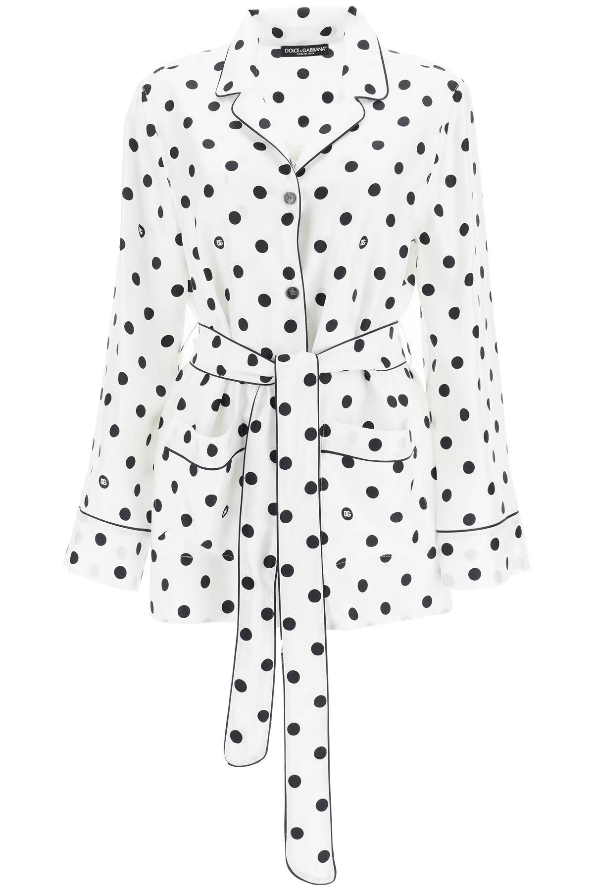 Dolce & Gabbana DOLCE & GABBANA silk polka dot pajama shirt