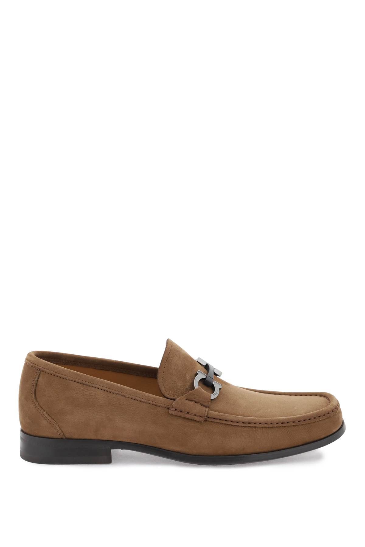 Ferragamo FERRAGAMO nabuk gancini loafers