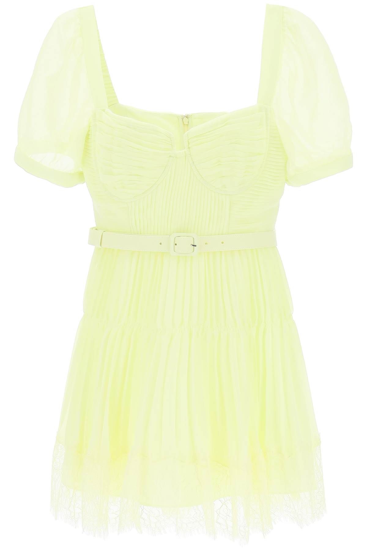  SELF PORTRAIT pleated chiffon mini dress