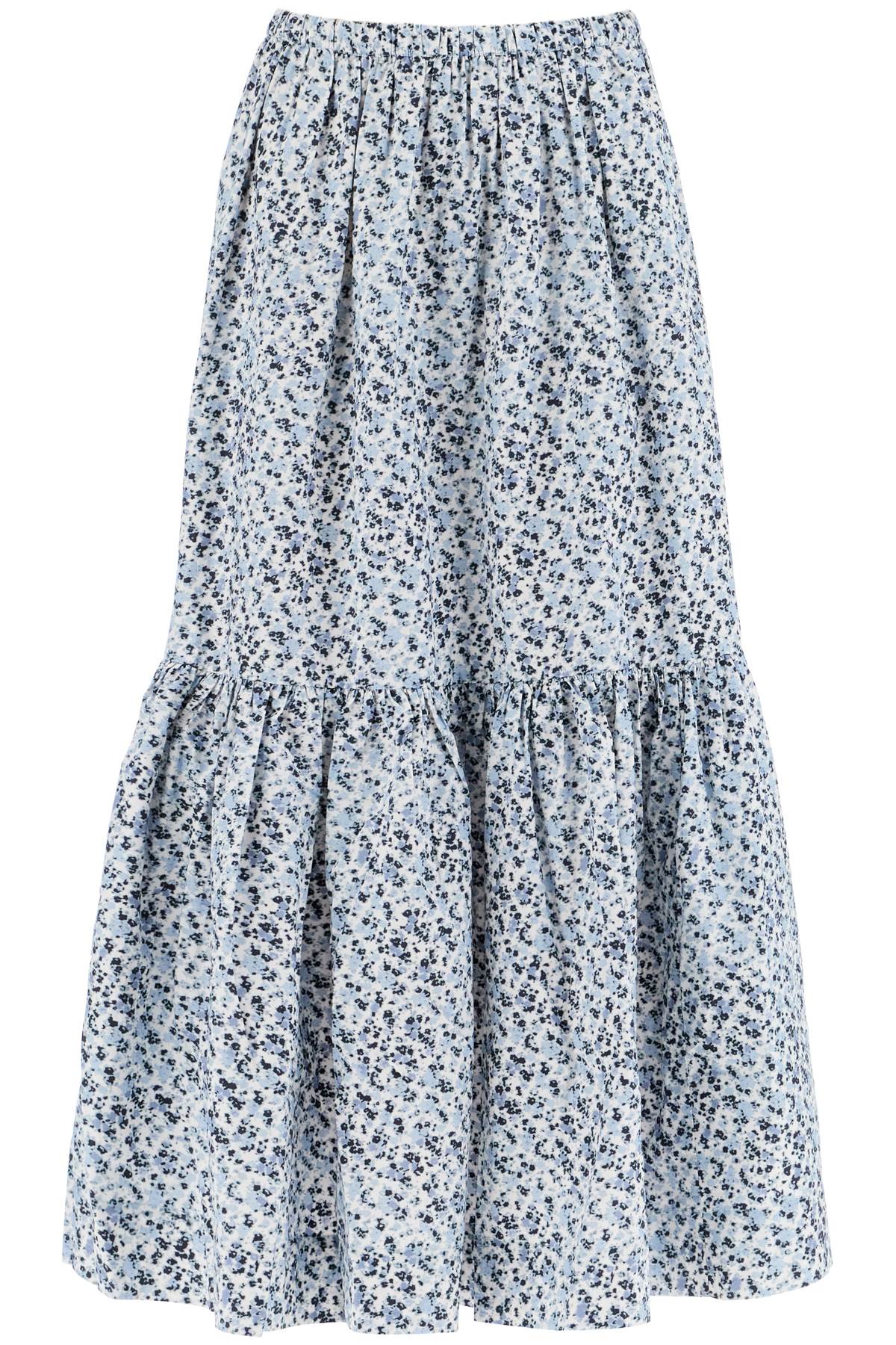 Ganni GANNI ruffled poplin skirt with fl