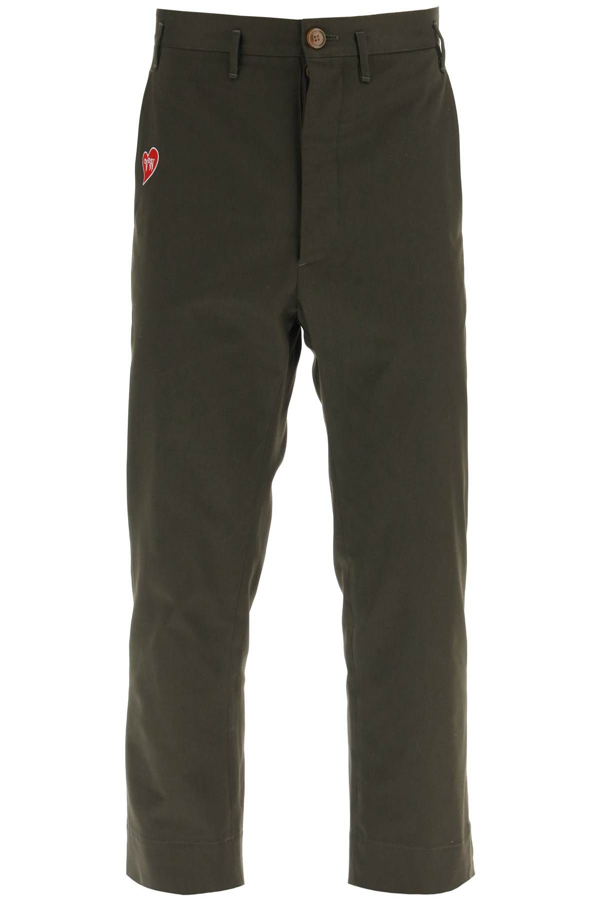 Vivienne Westwood VIVIENNE WESTWOOD cropped cruise pants featuring embroidered heart-shaped logo