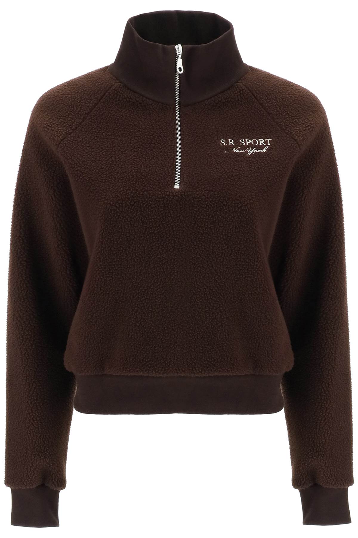  SPORTY RICH quarter zip sherpa fleece sweatshirt