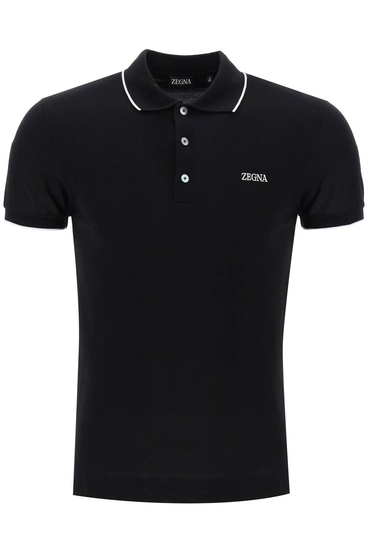 zegna ZEGNA slim fit polo shirt in stretch cotton