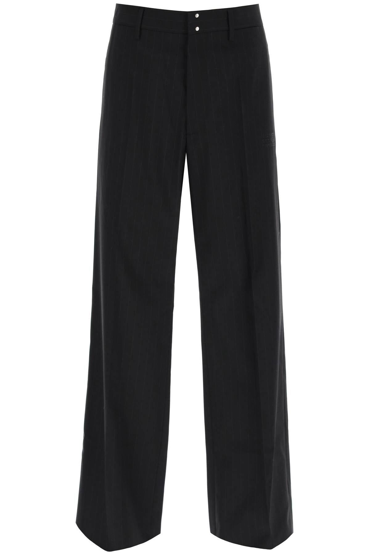 MM6 Maison Margiela MM6 MAISON MARGIELA straight cut pants with pinstripe motif