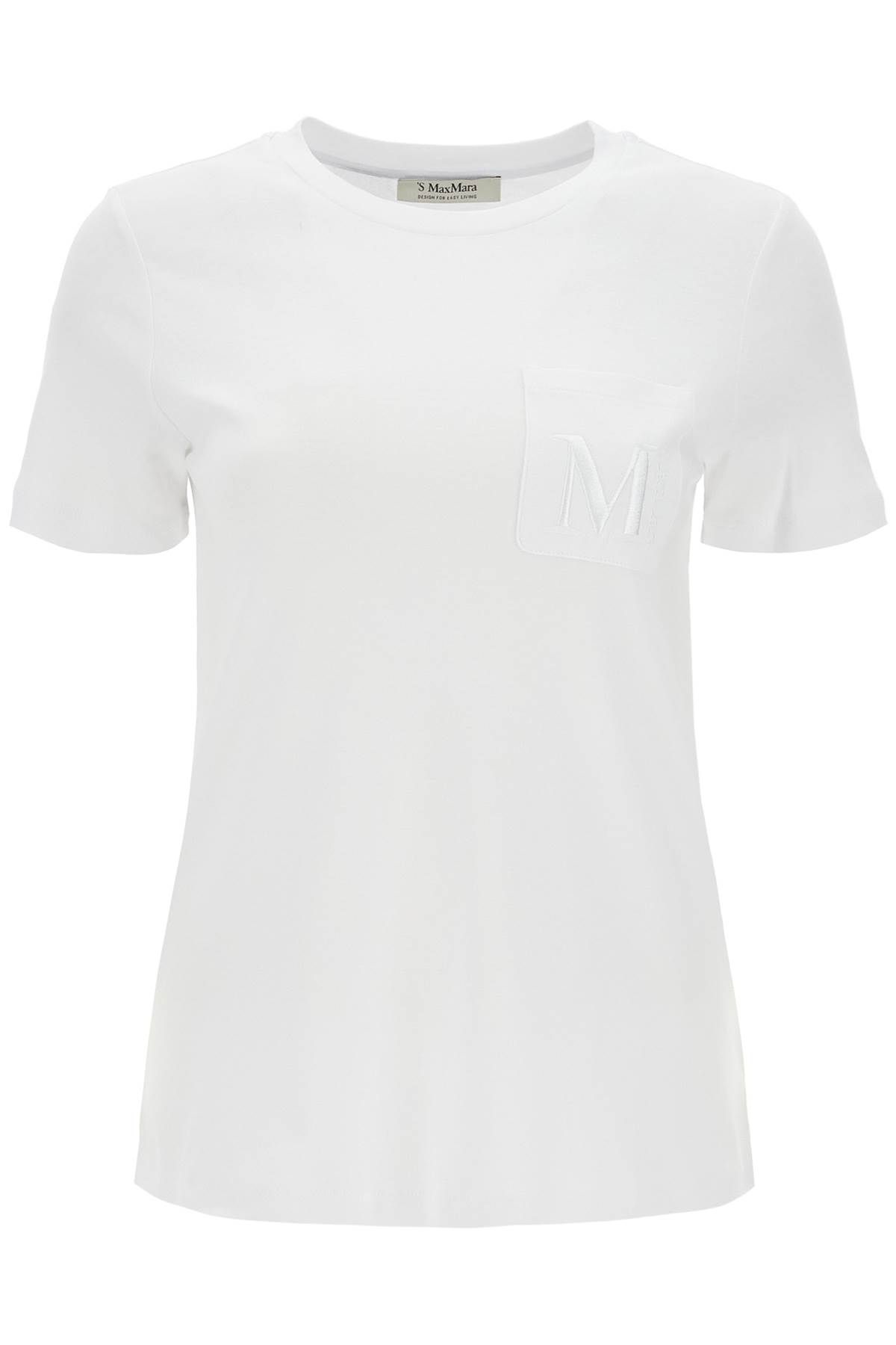  'S MAX MARA 'madera' embroidered pocket t-shirt