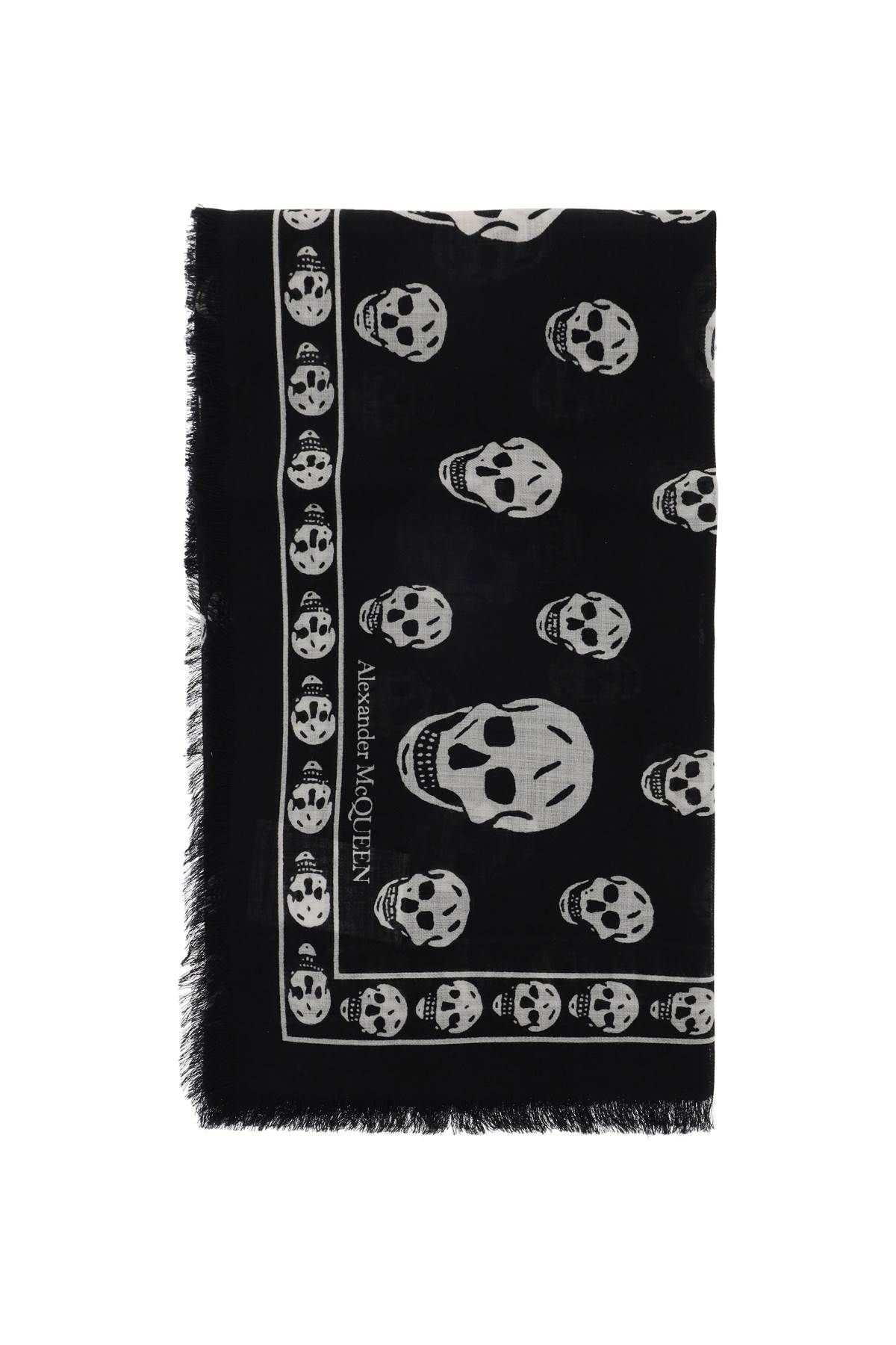 Alexander McQueen ALEXANDER MCQUEEN light wool skull scarf