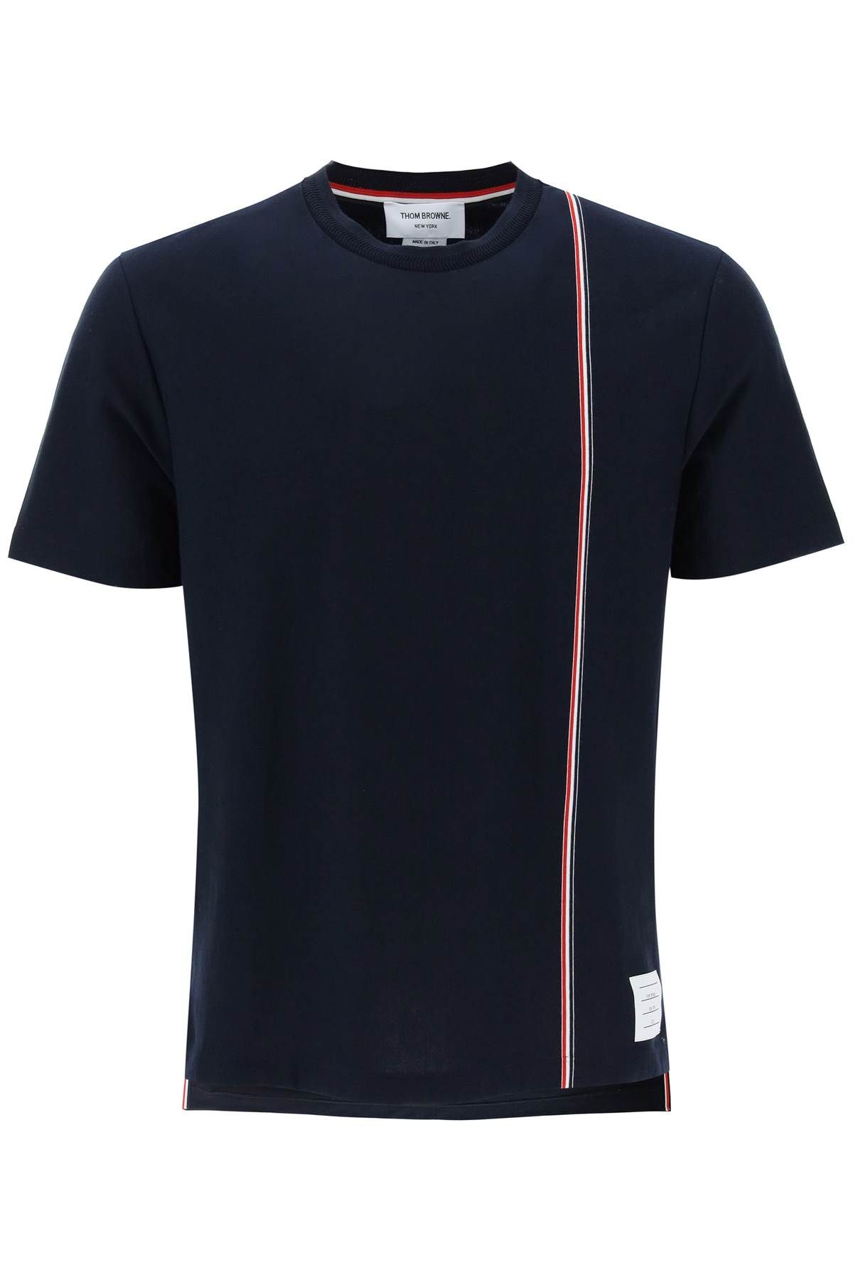 Thom Browne THOM BROWNE crewneck t-shirt with tricolor intarsia