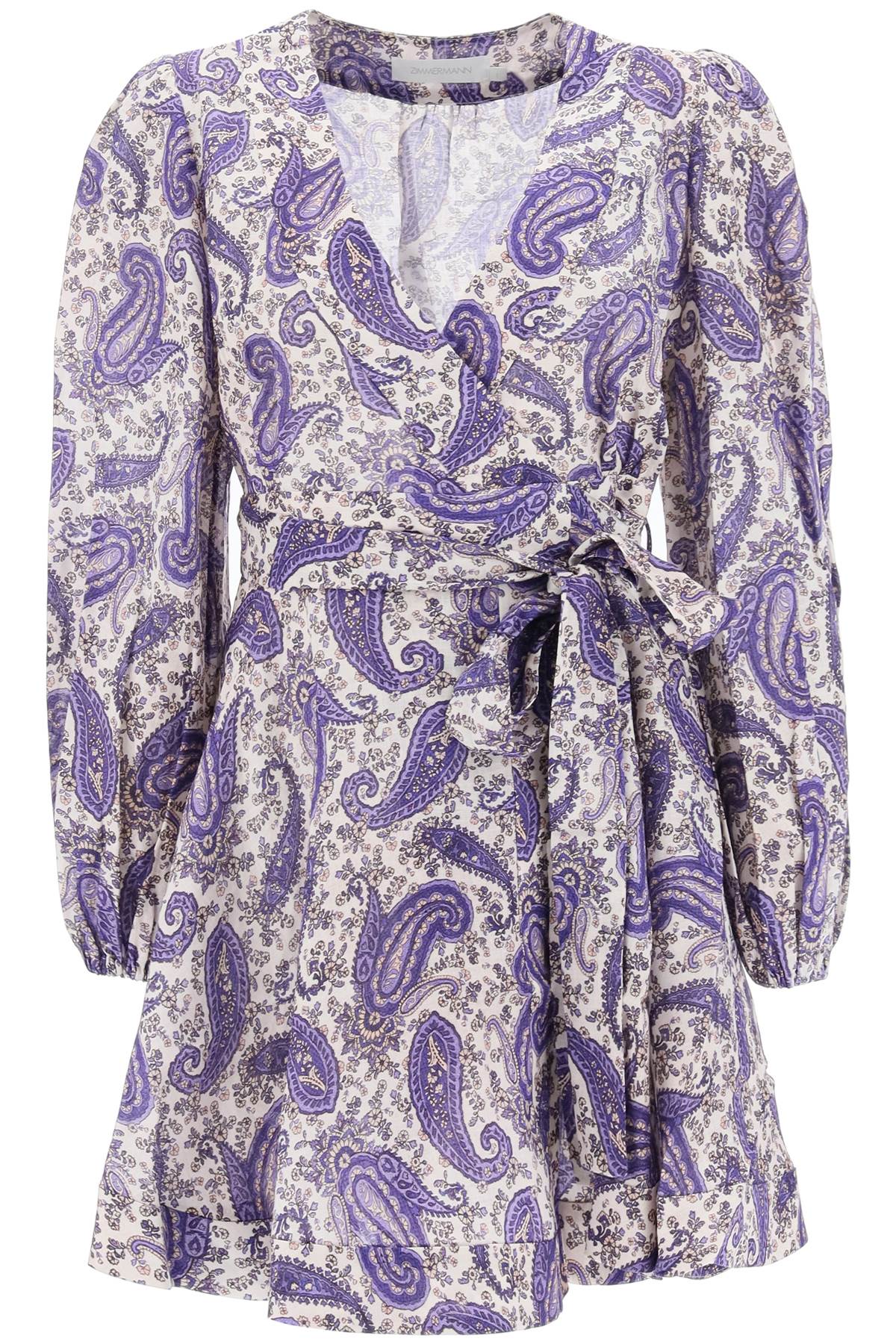 Zimmermann ZIMMERMANN paisley print linen devi wrap minidress