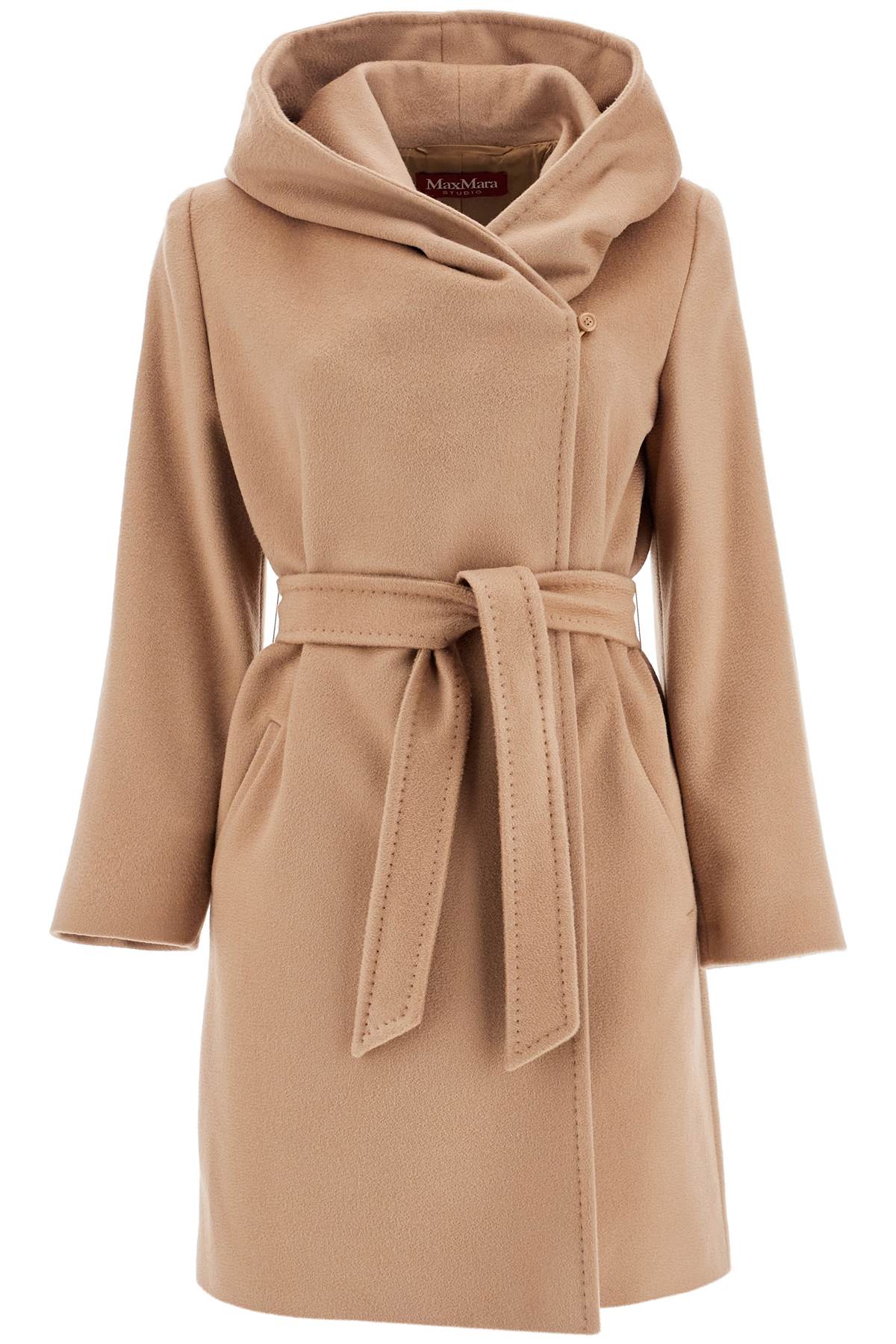 MAX MARA STUDIO MAX MARA STUDIO wool coat with hooded c