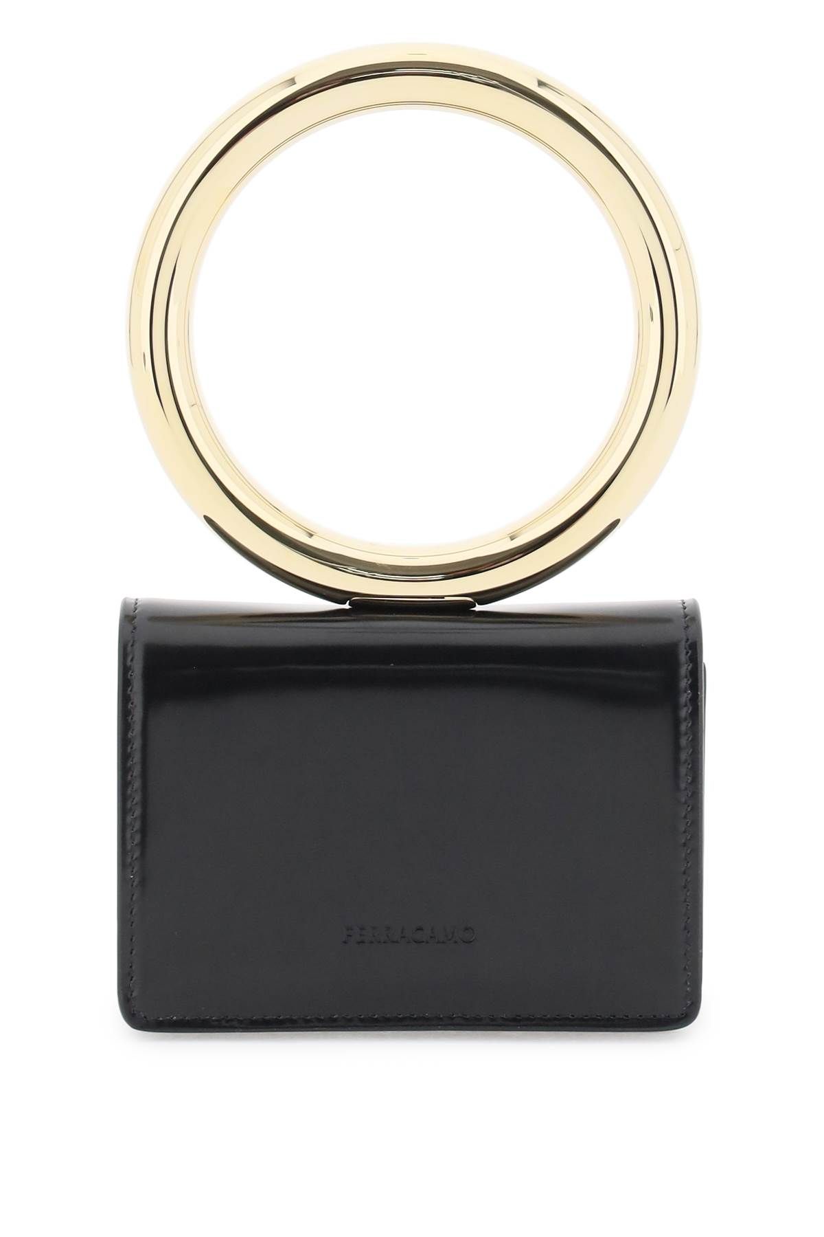 Ferragamo FERRAGAMO micro pouch with satin metal handle