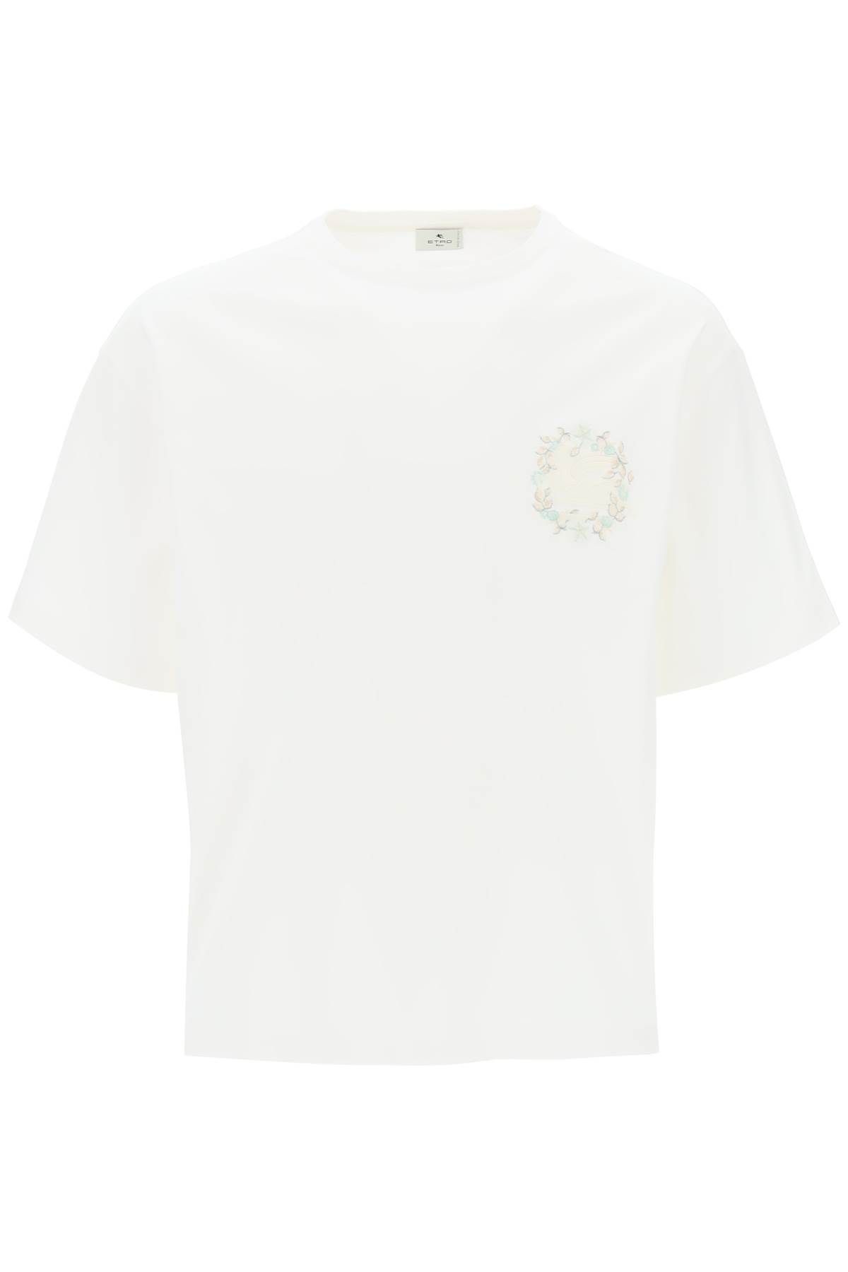 Etro ETRO floral pegasus embroidered t-shirt